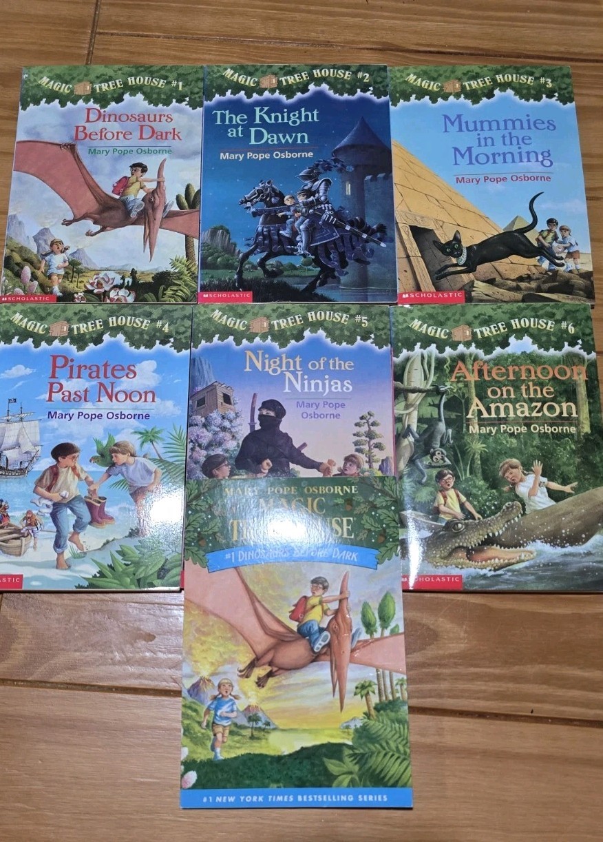 Magic Tree House Kids Chapter Books 1-6 bundle Plus Dinos Before Dark