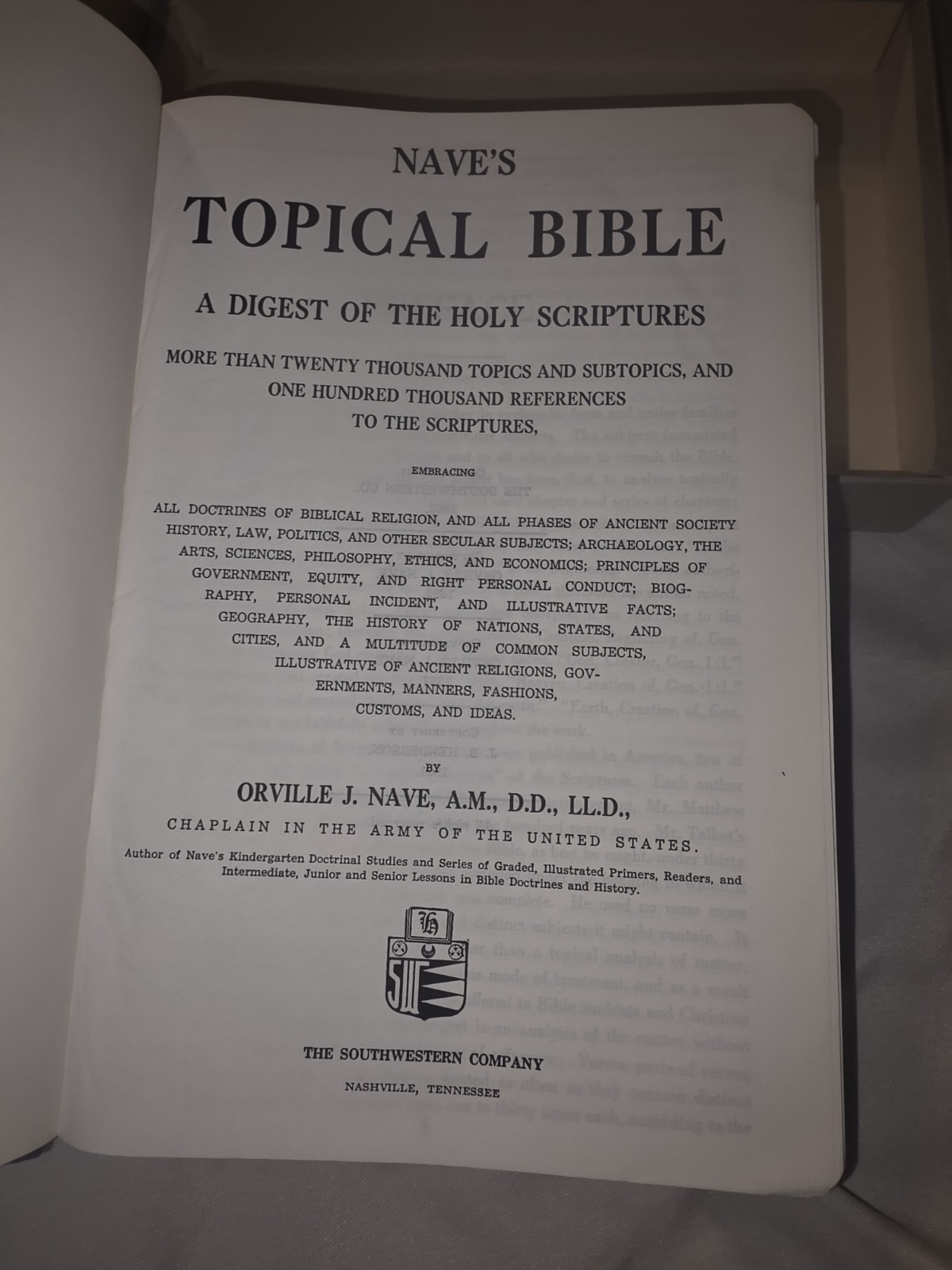 Nave’s Topical Bible Digest Black Leather Bound Thumb Indexed 1962 Southwestern