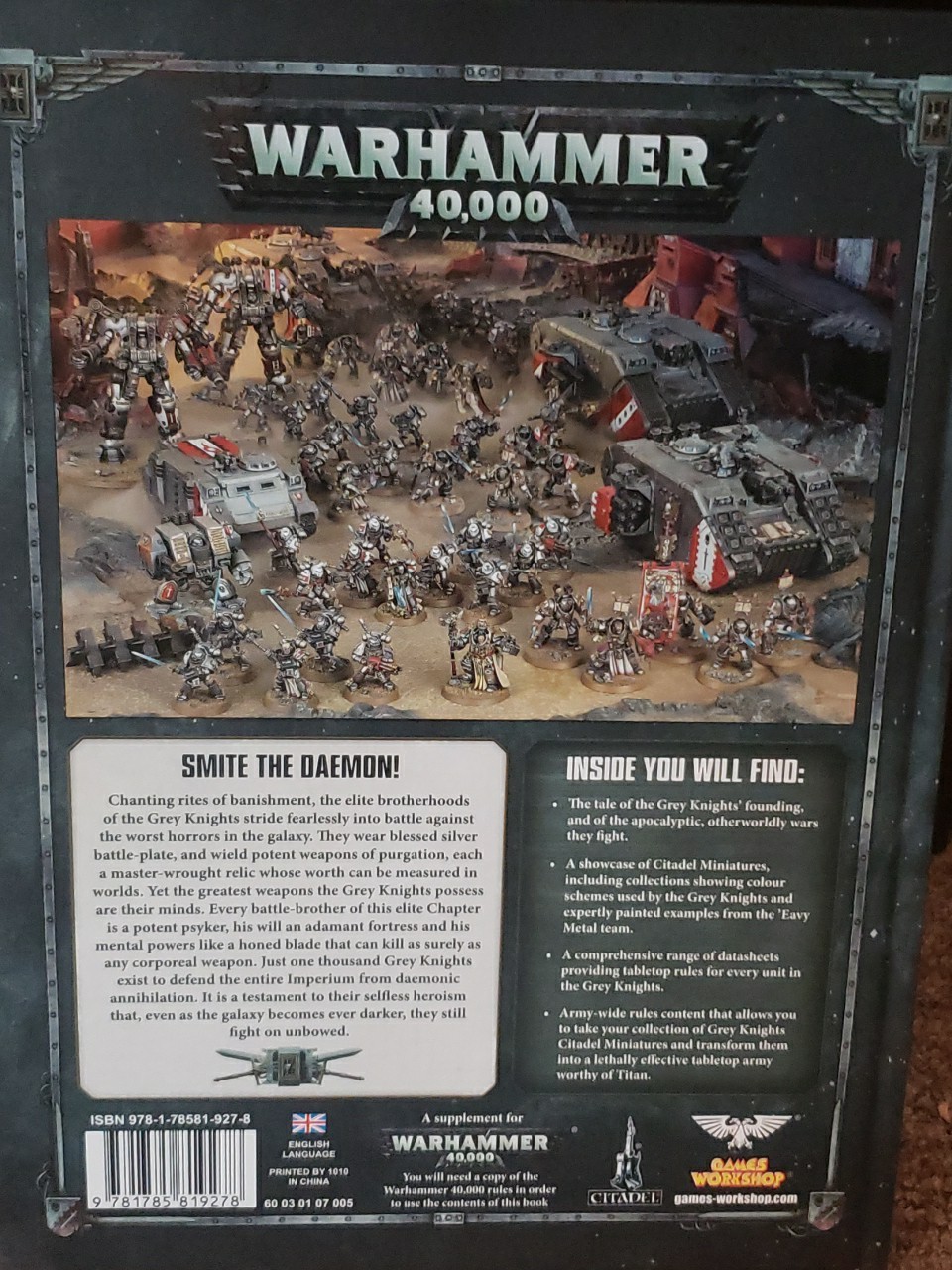 Warhammer 40,000 Codex Adeptus Astartes Grey Knights Hardcover