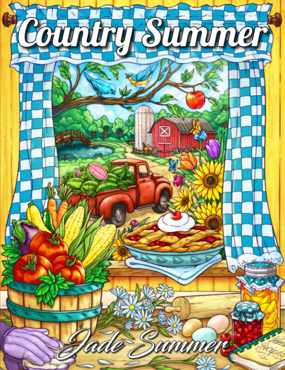 Country Summer: An Adult Coloring Book with 50 Detailed Images of Charming Count