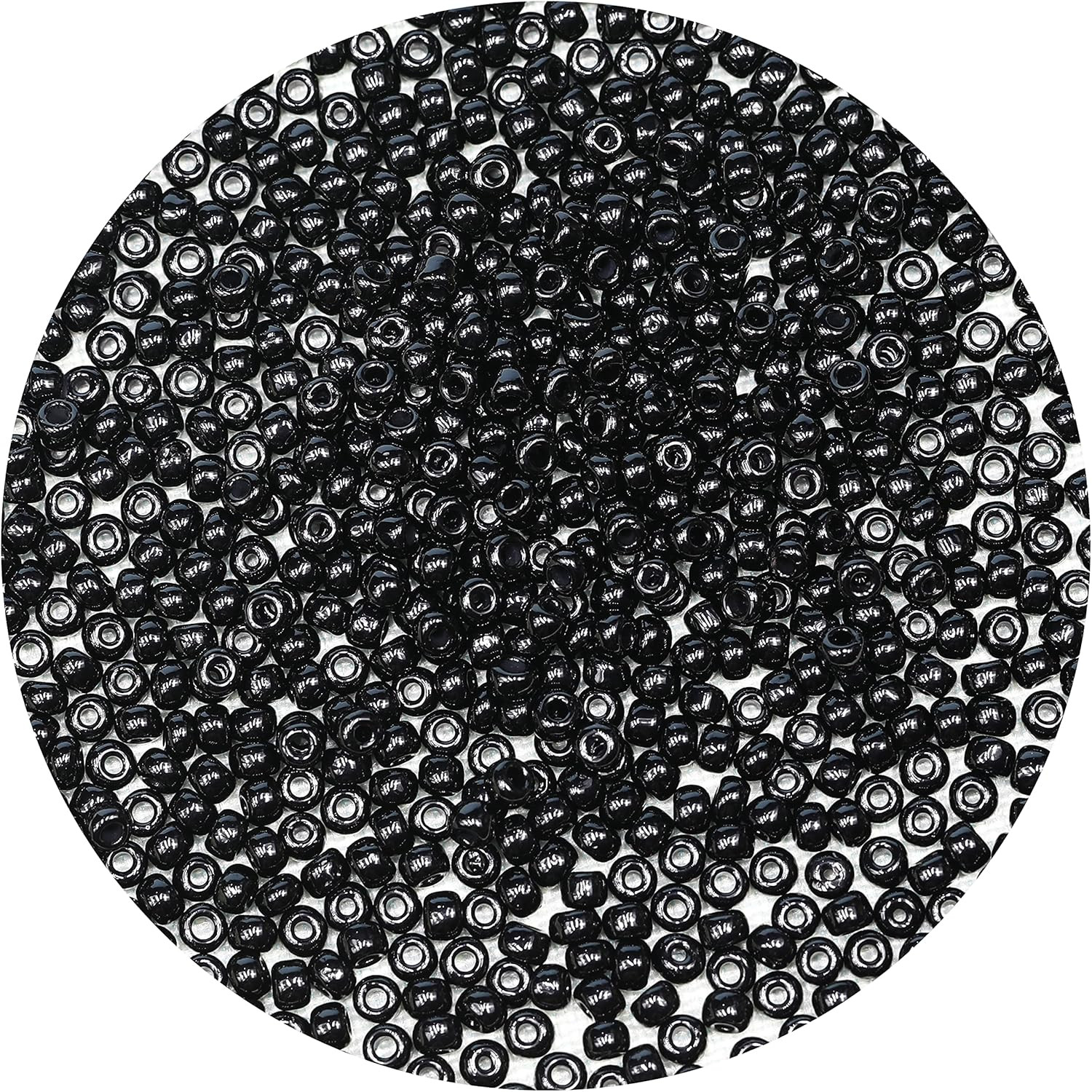Black Color 4mm Seed Beads About 1200pcs/100Grams in Bag, 6/0 Glass Craft Beads