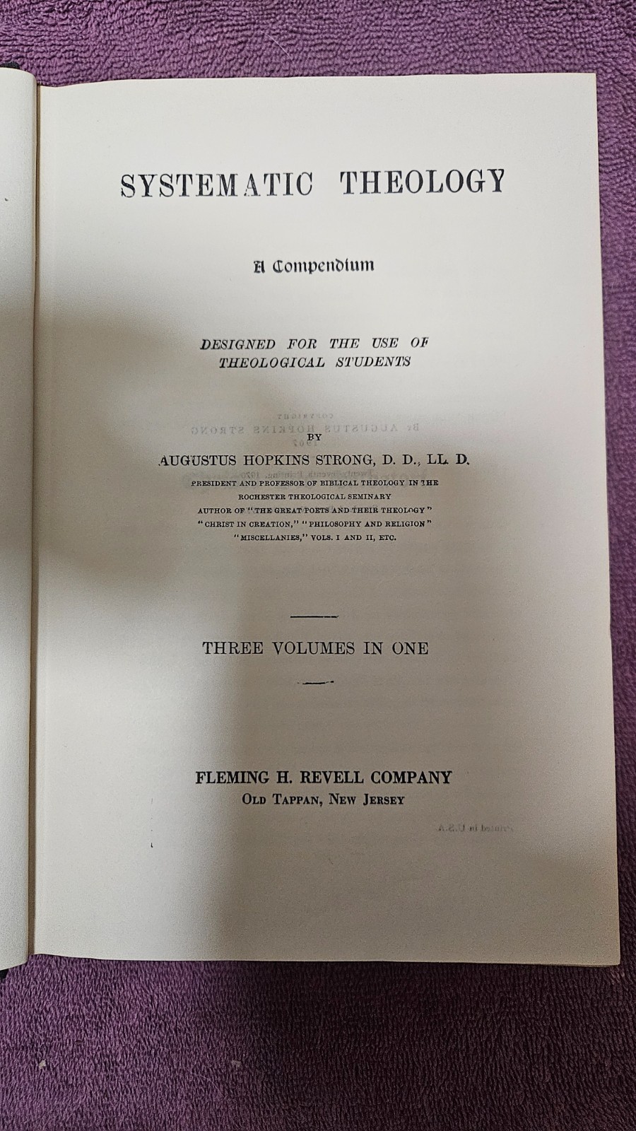 ‡ ✝️ Systematic Theology by Strong • 1970 27th Print HC • 3 Volumes in 1