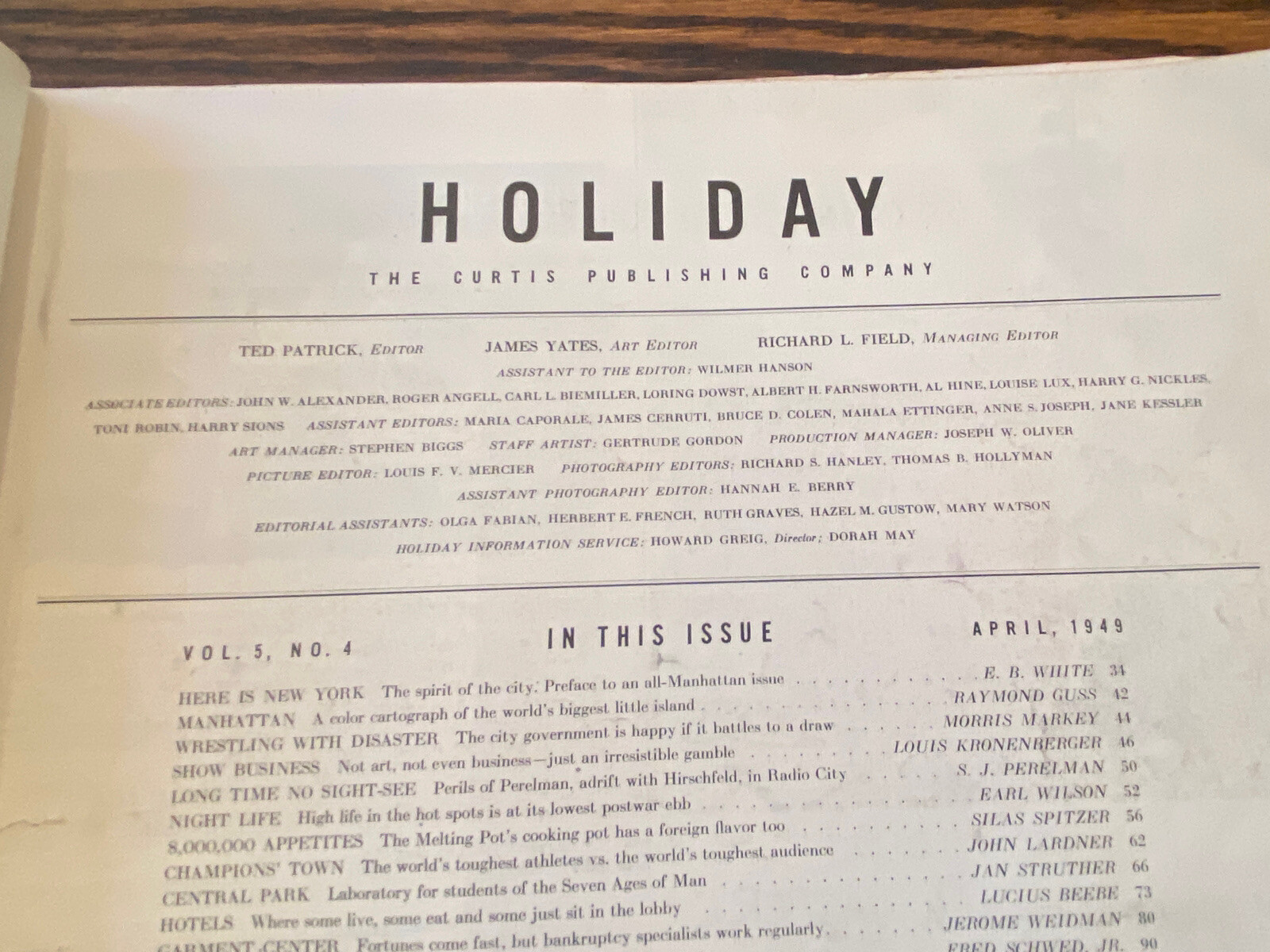 HOLIDAY Magazine April 1949 Featuring New York