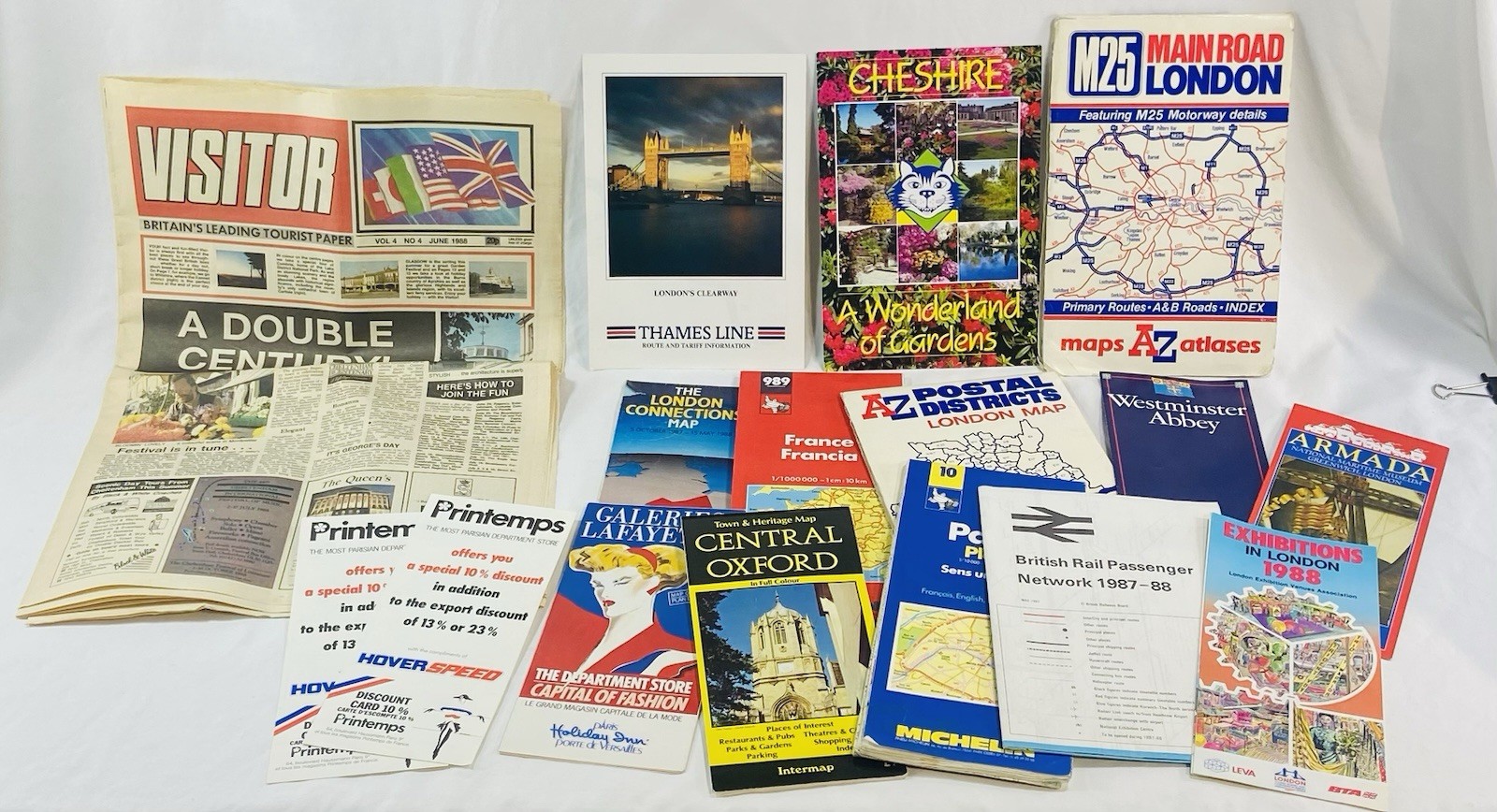 Large Lot Of 90+ Vintage Europe Brochures Maps Guides Newspaper Etc from 1988