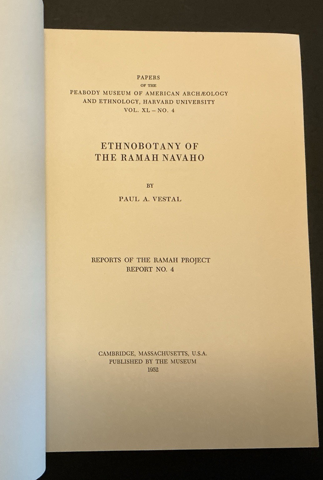 Ethnobotany of the Ramah Navaho