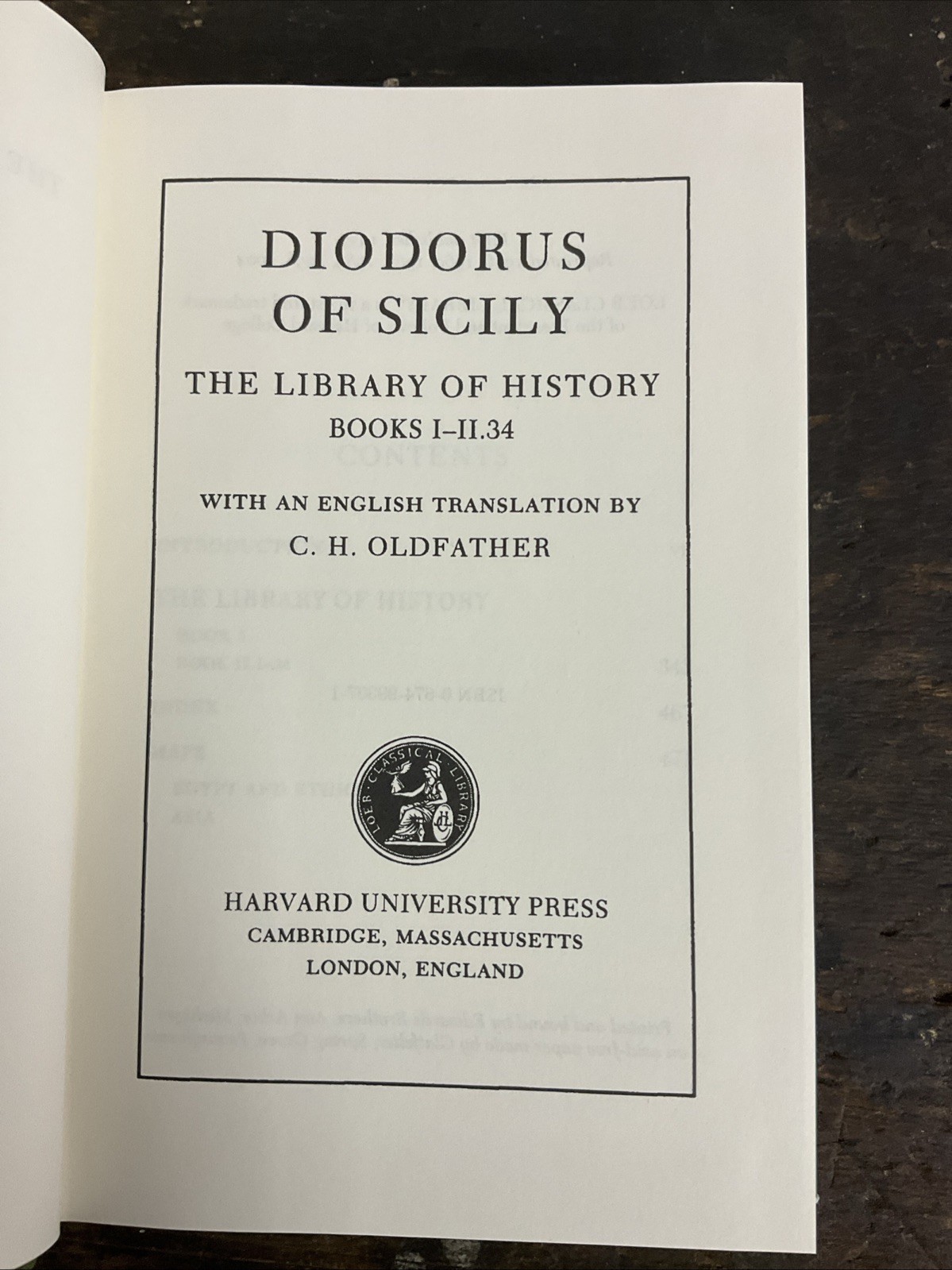 Library of History, Volume I : Books 1-2. 34 by Diodorus Diodorus Siculus (1933)