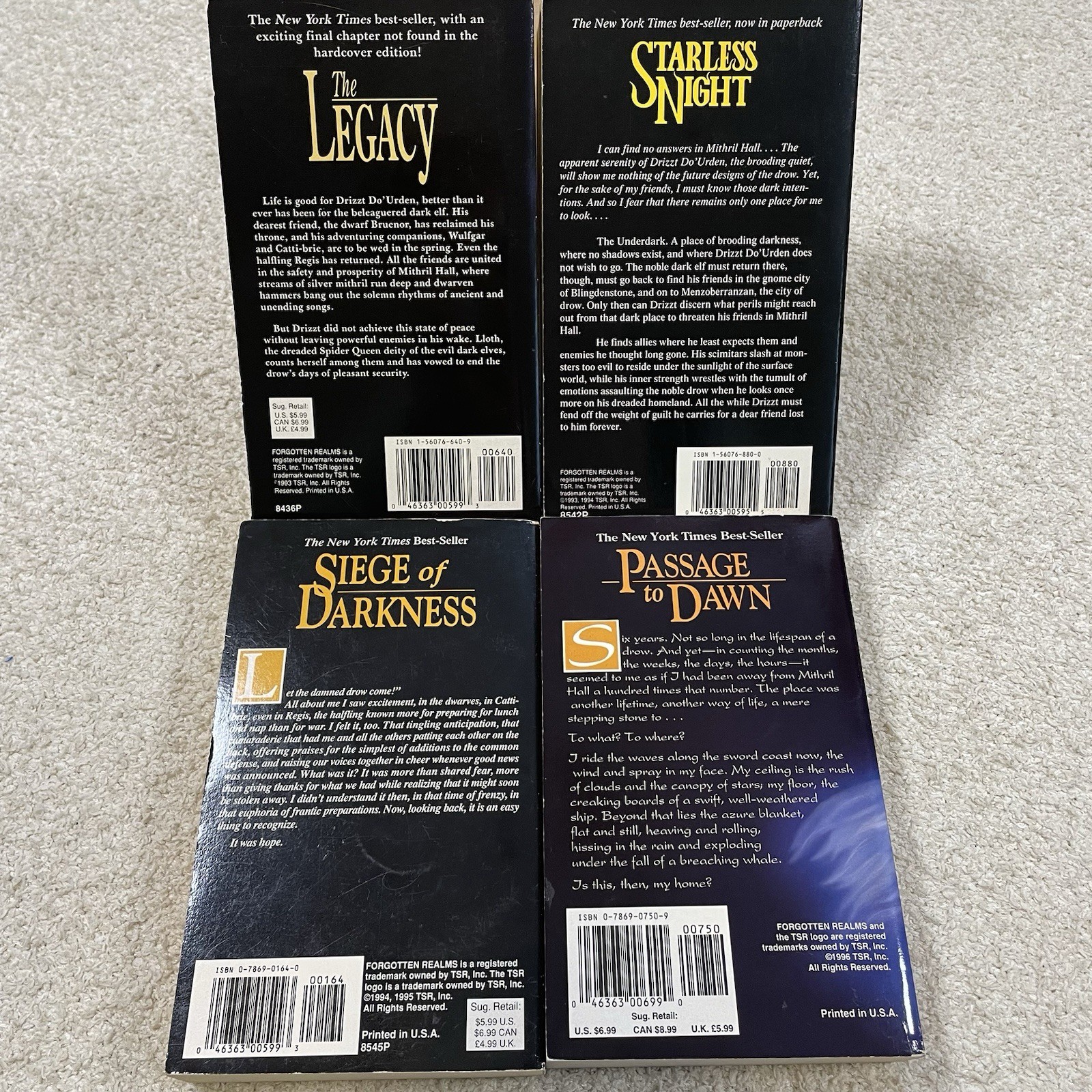 Legacy Of The Drow – Original TSR Set – Legend Of Drizzt – RA Salvatore