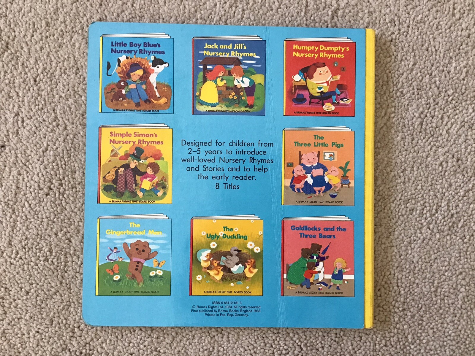 Two Vintage 1983 Brimax Story Time Board Books The Gingerbread Man/Goldilocks