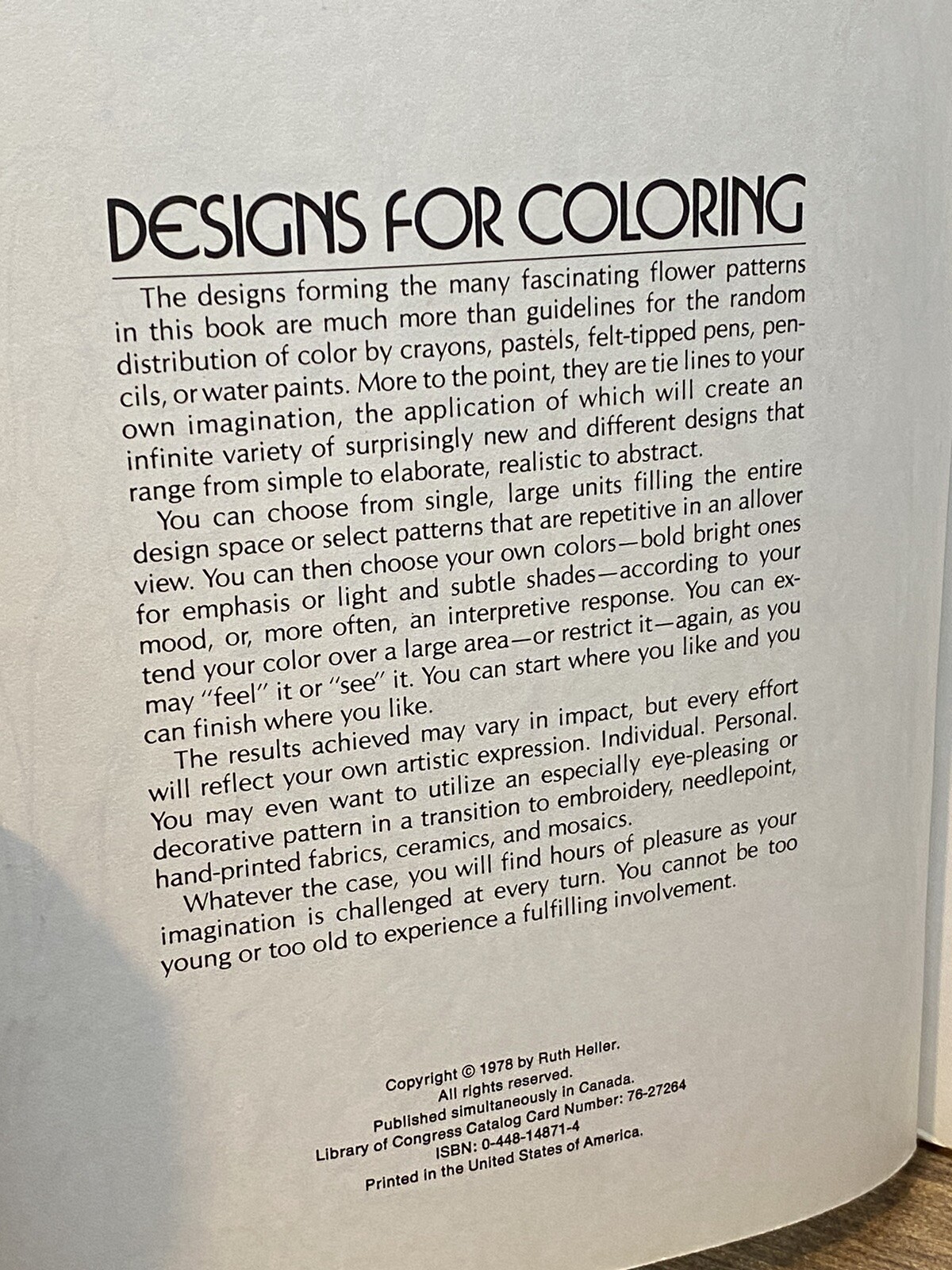 1978 Vintage Ruth Heller DESIGNS FOR COLORING 5 Book NEW Unused All Clean Pages