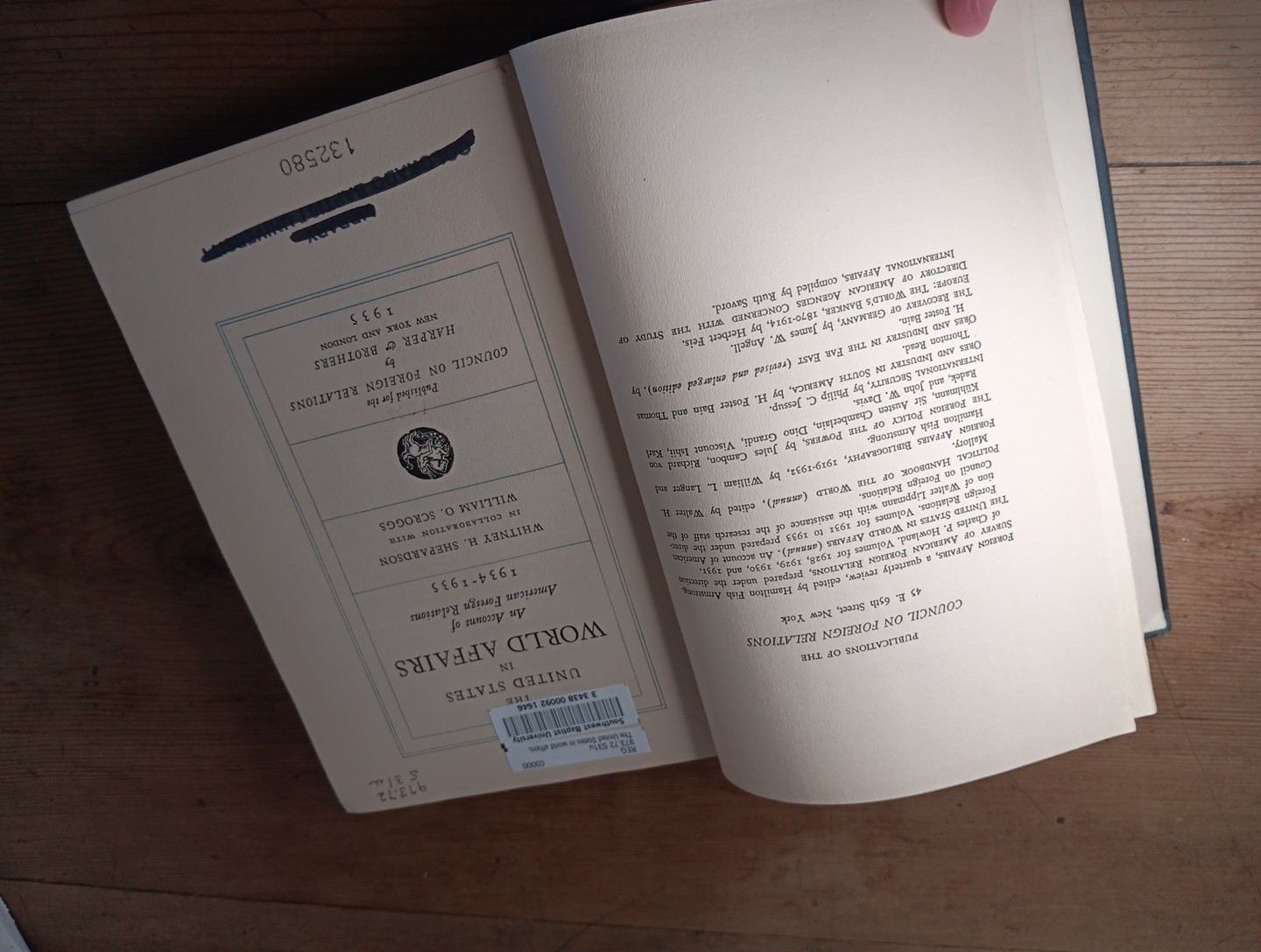 The United States in World Affairs 1934-5 HC Book Council Of Foreign Relations