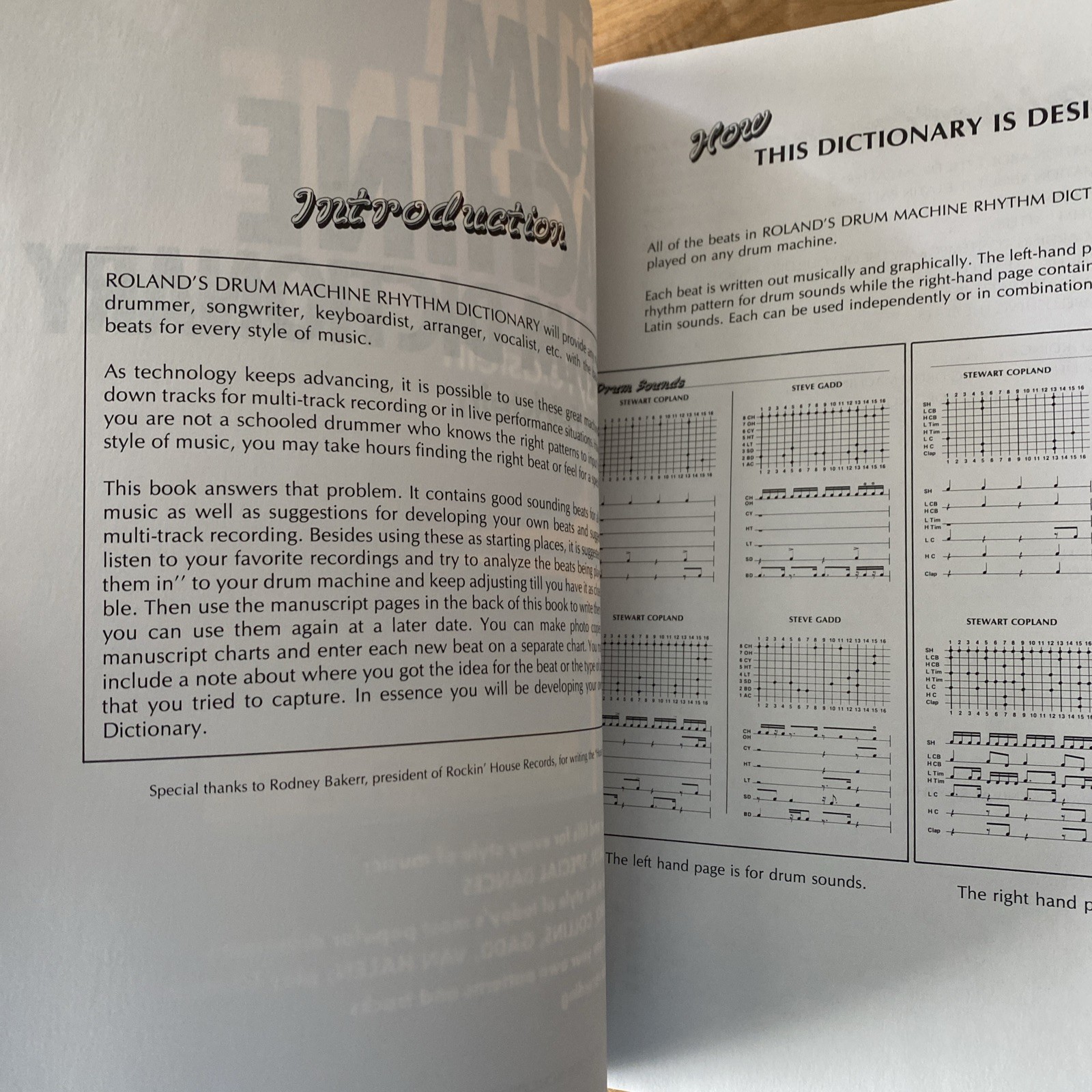 ROLAND DRUM MACHINE RHYTHM DICTIONARY By Sandy Feldstein