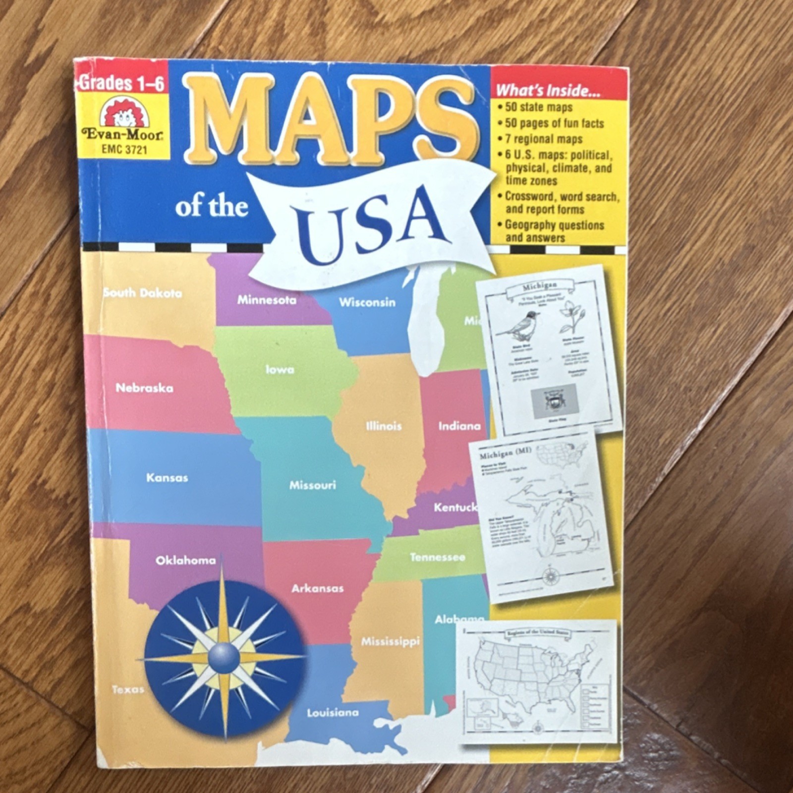 Evan-Moor Maps of the USA Paperback 2009 Geography Activity Book