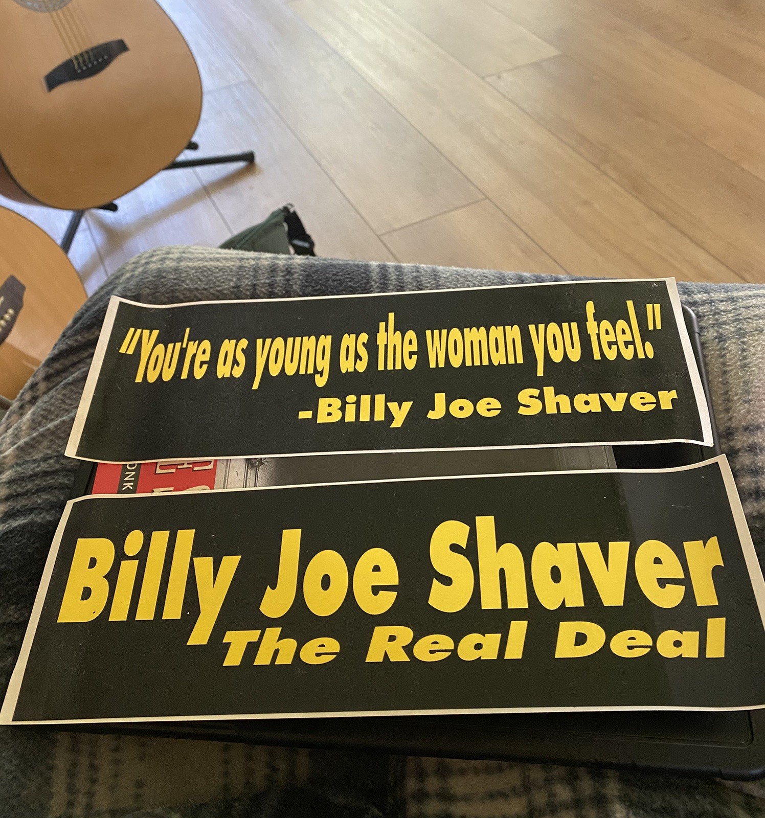 Billy Joe Shaver Honky Tonk Hero hardback signed with Bumper stickers