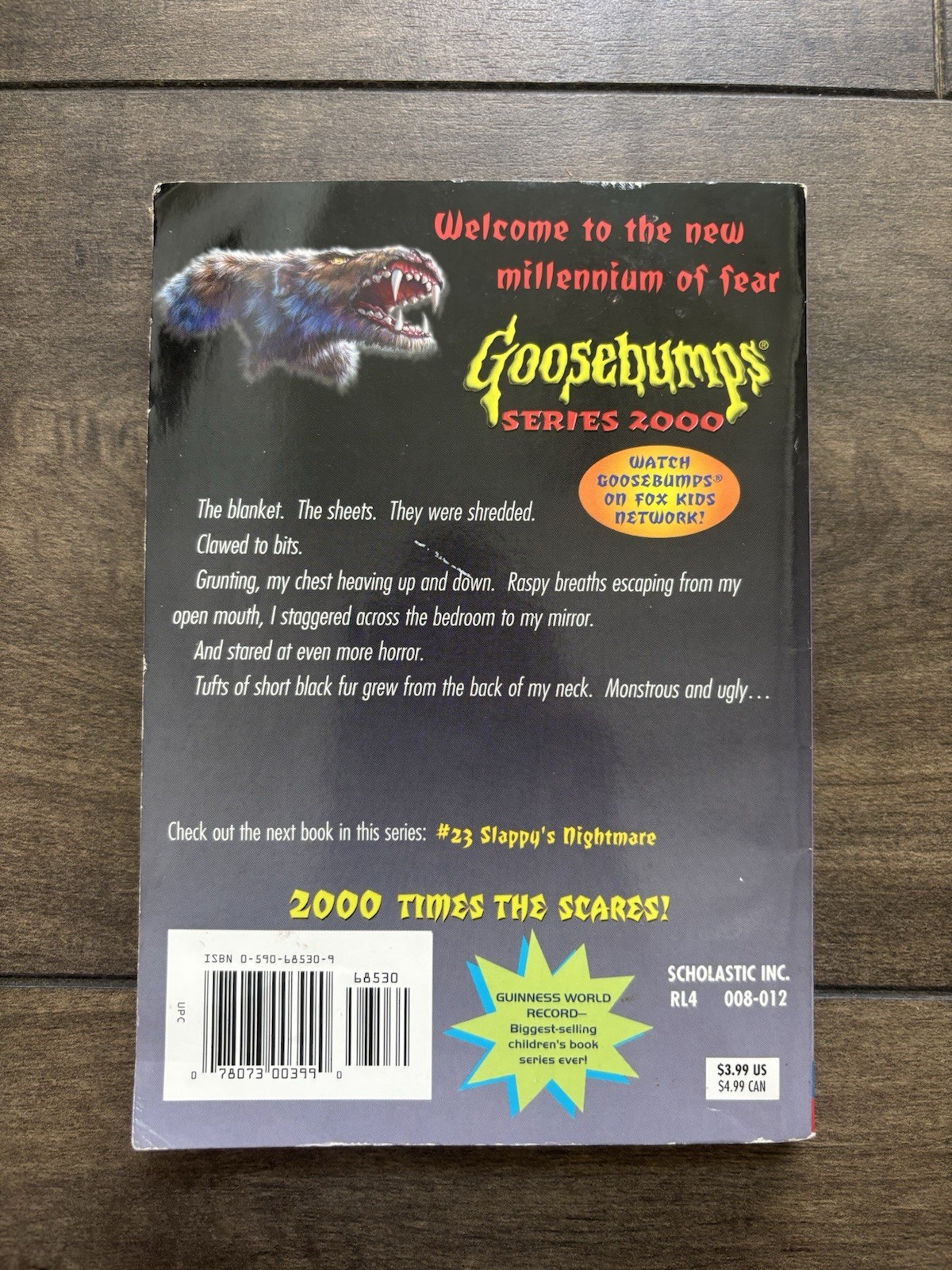 1st Edition – Full Moon Fever Goosebumps Series 2000, No 22
