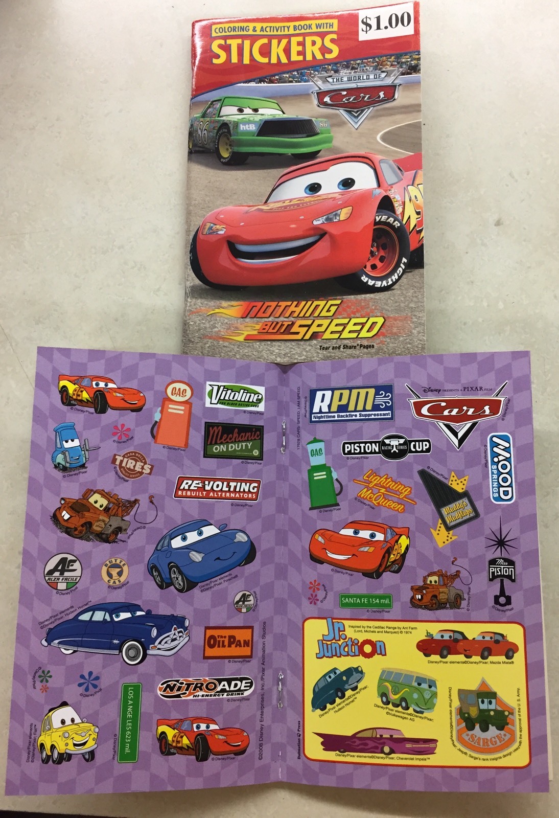 CARS DISNEY PIXAR COLORING & ACTIVITY BOOK WITH STICKERS LOT OF 24 BOOKS NEW
