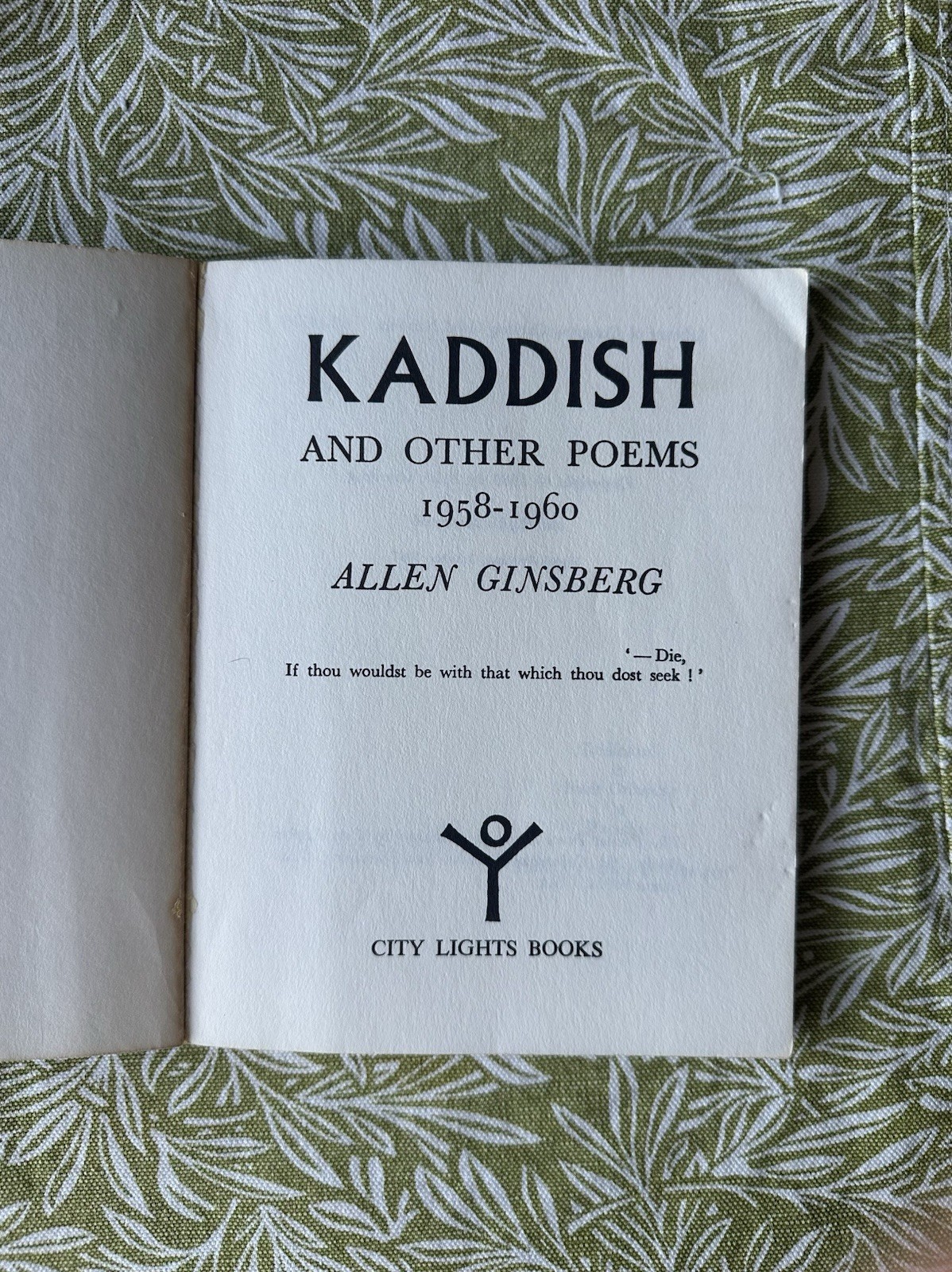 Allen Ginsberg – Kaddish and Other Poems, 1958-1960 – 8th Printing