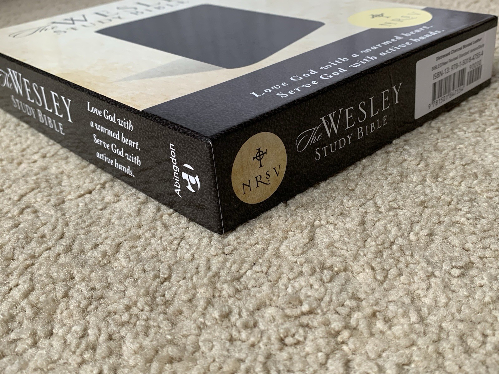 NRSV 89 Wesley Study Bible Charcoal Bonded Leather 2017 Abingdon Press