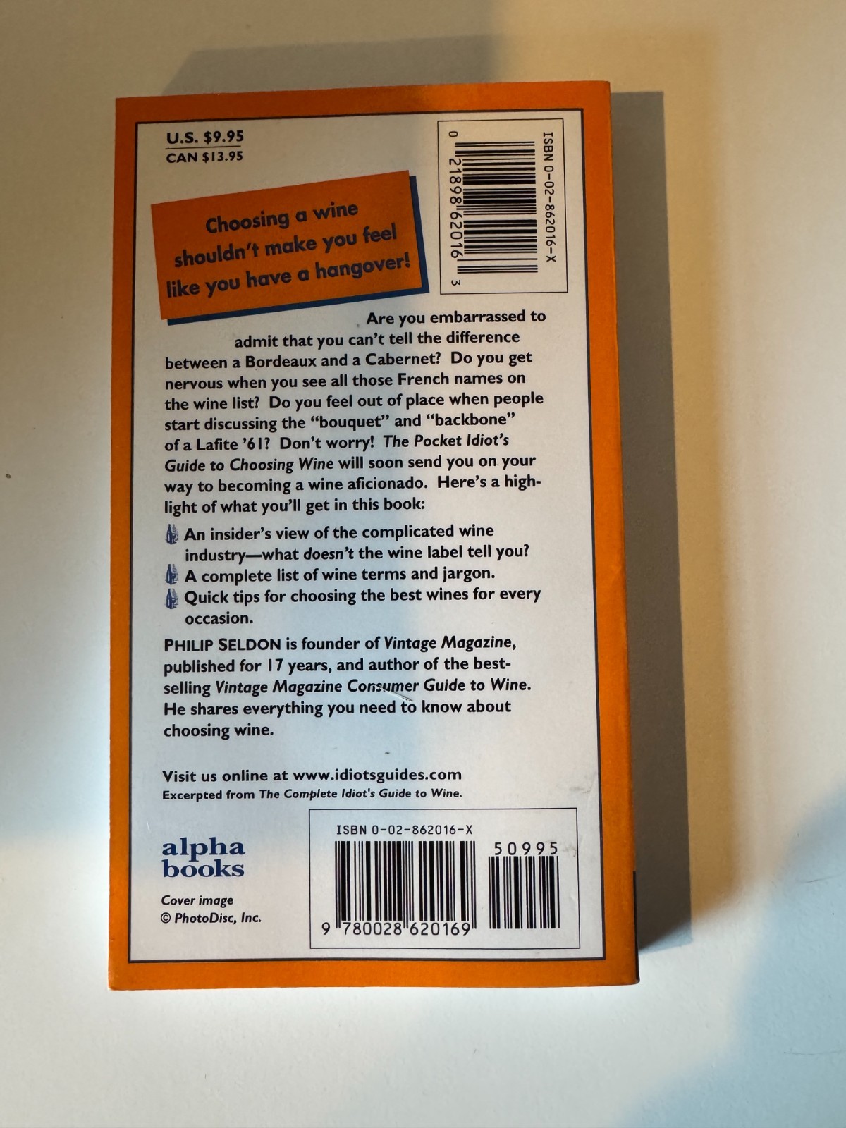 The Pocket Idiot’s Guide To CHOOSING WINE ~ Philip Seldon – in NEW condition