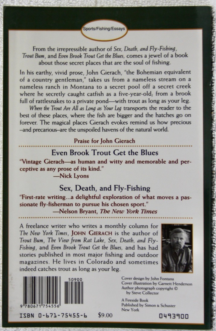 NEW Soft Cover Where The Trout Are All As Long As Your Leg John Gierach 83 pages