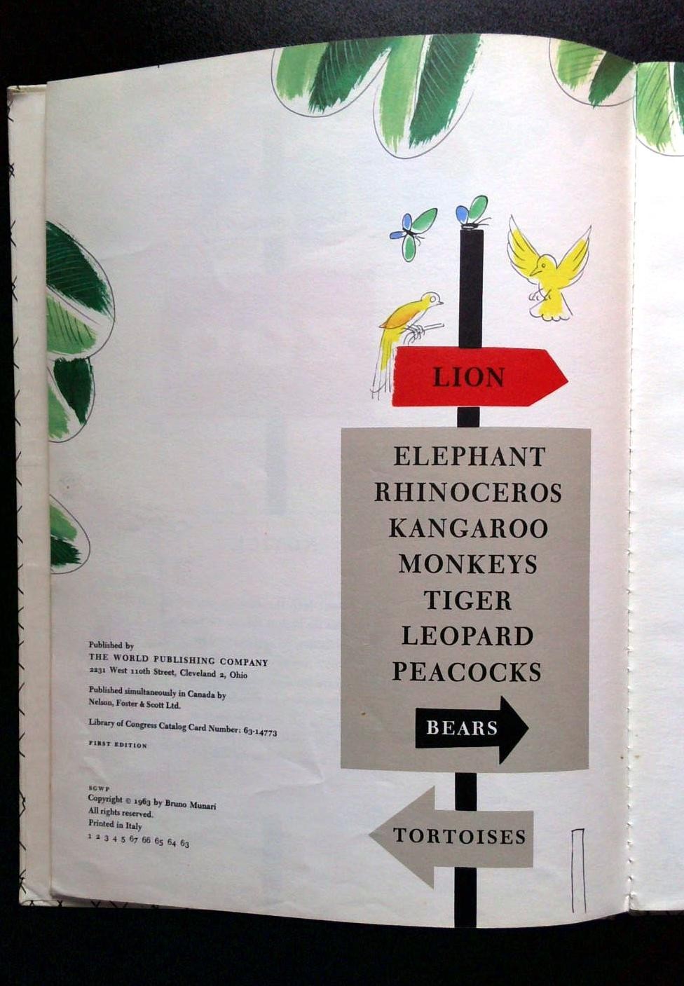Bruno Munari’s Zoo 1963 First Edition