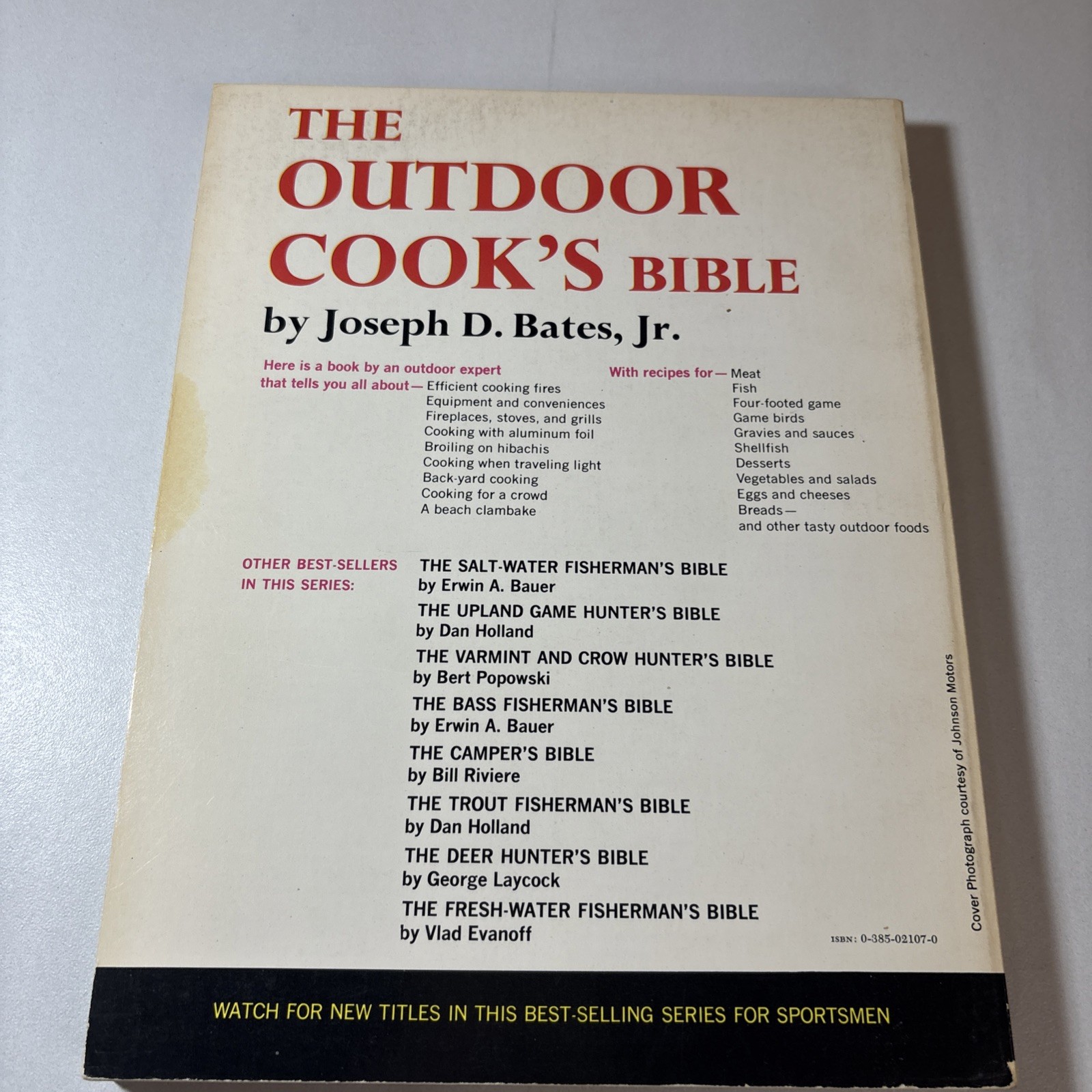 Vintage 1963 The Outdoor Cook’s Bible – Cook Book, Joseph D. Bates, Jr