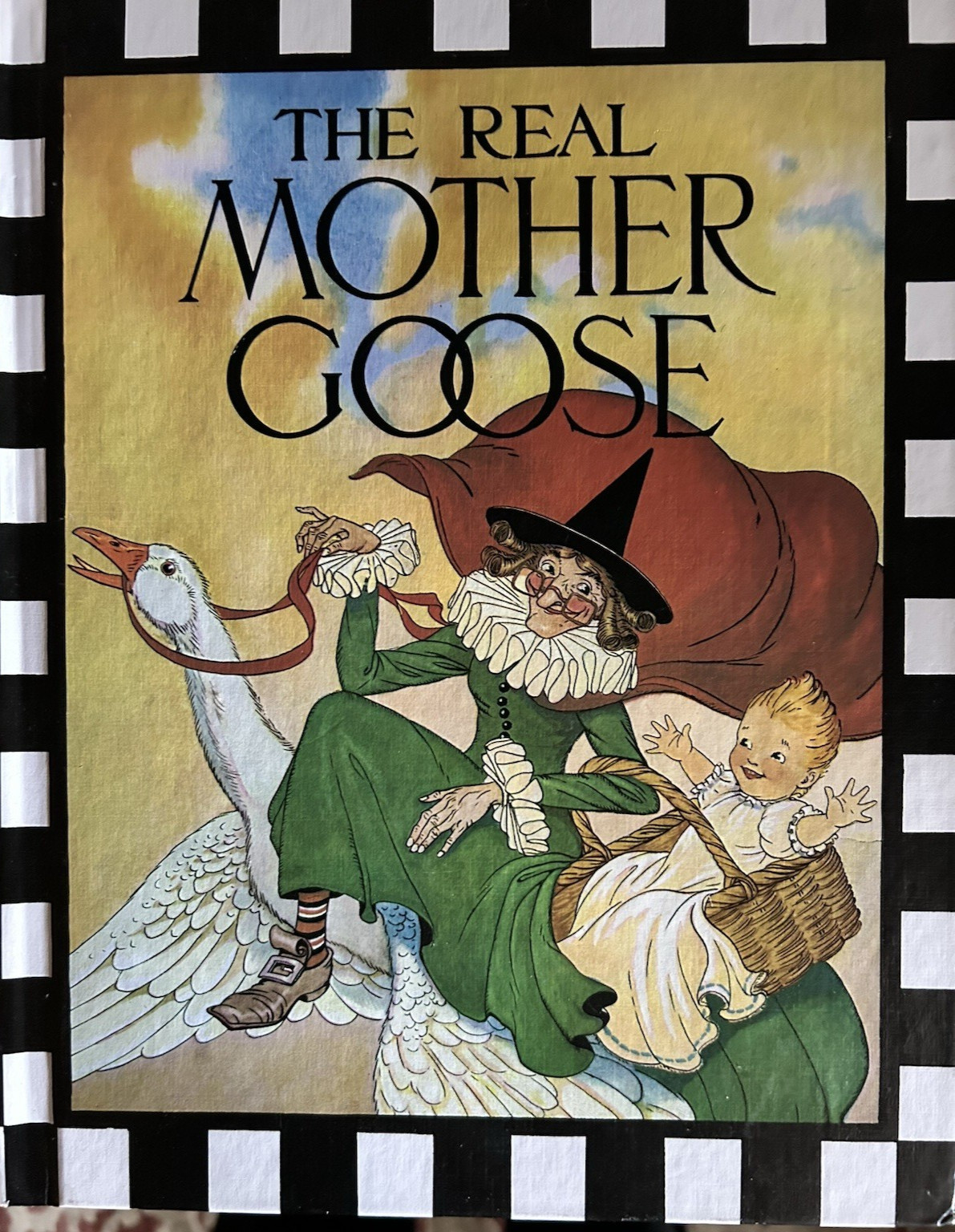 Vintage 1966 The Real Mother Goose Hardcover Nursery Rhymes Book 12×9.25BrandNew