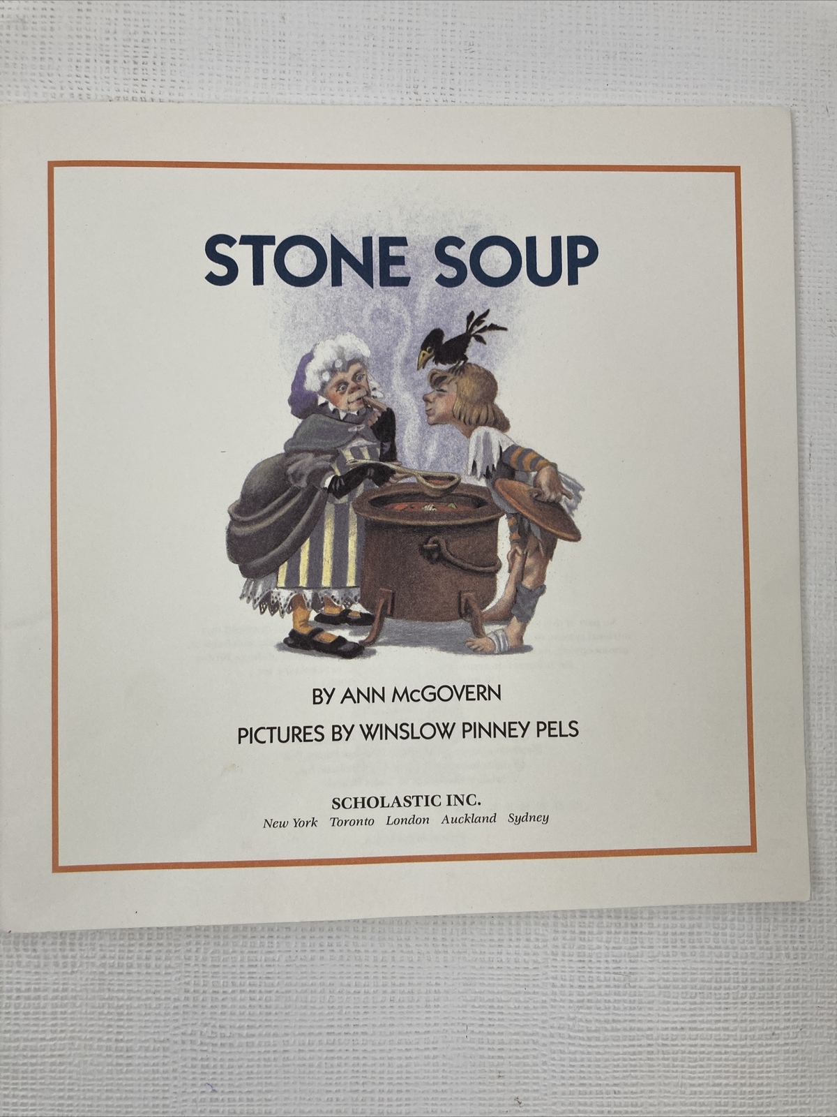 Stone Soup By Ann Mcgovern W/ Matching Cassette Scholastic 1986 Vintage