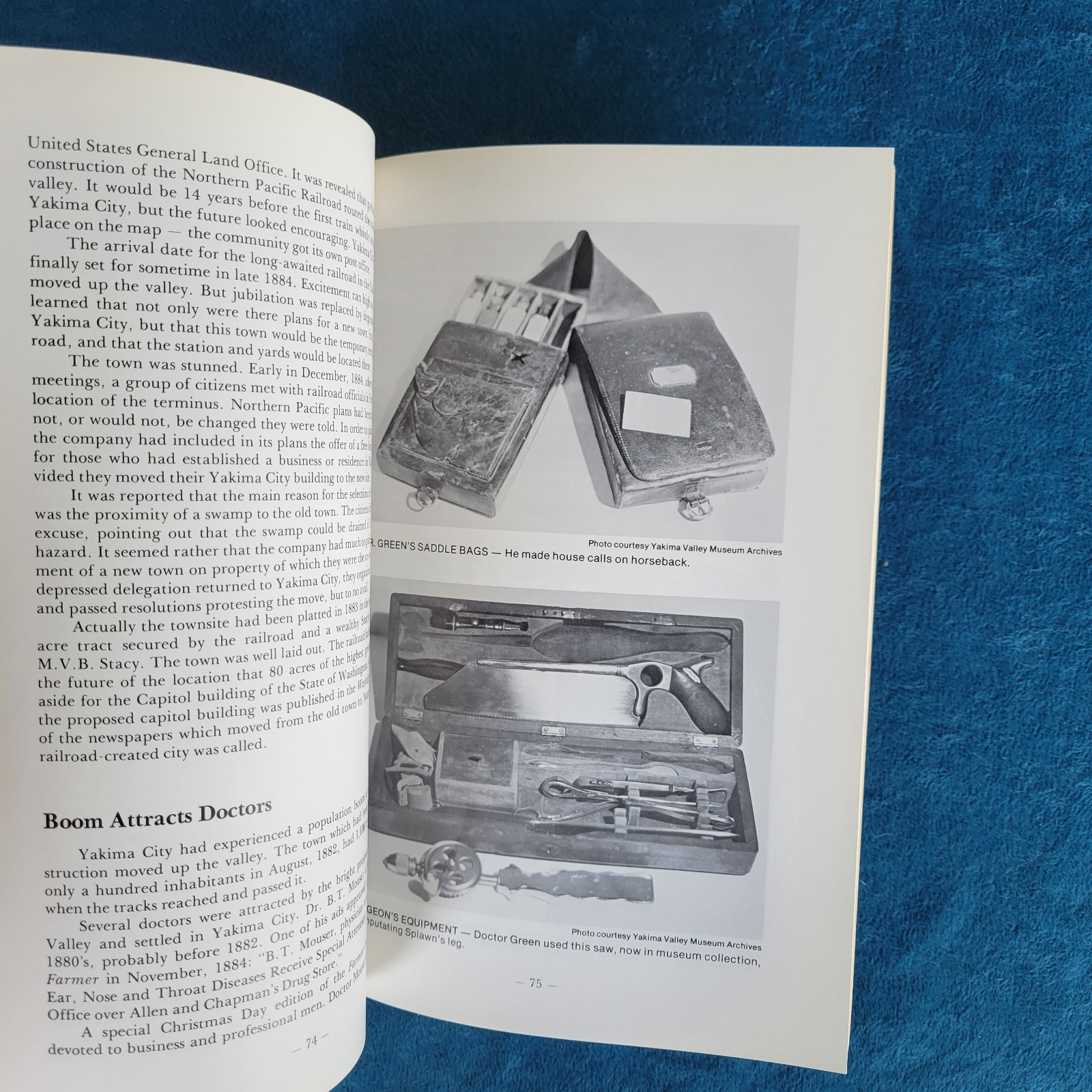 SADDLE BAG MEDICINE – THE STORY OF MEDICINE IN THE YAKIMA VALLEY ; 106 PAGES
