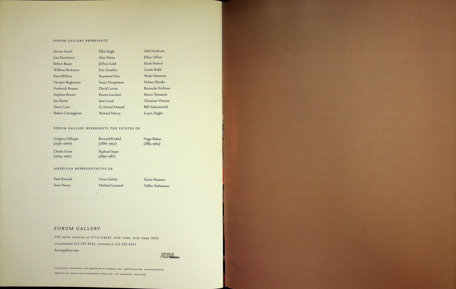 Christian Vincent Recent Paintings Forum Gallery 2001 Exhibition Catalog Fishko