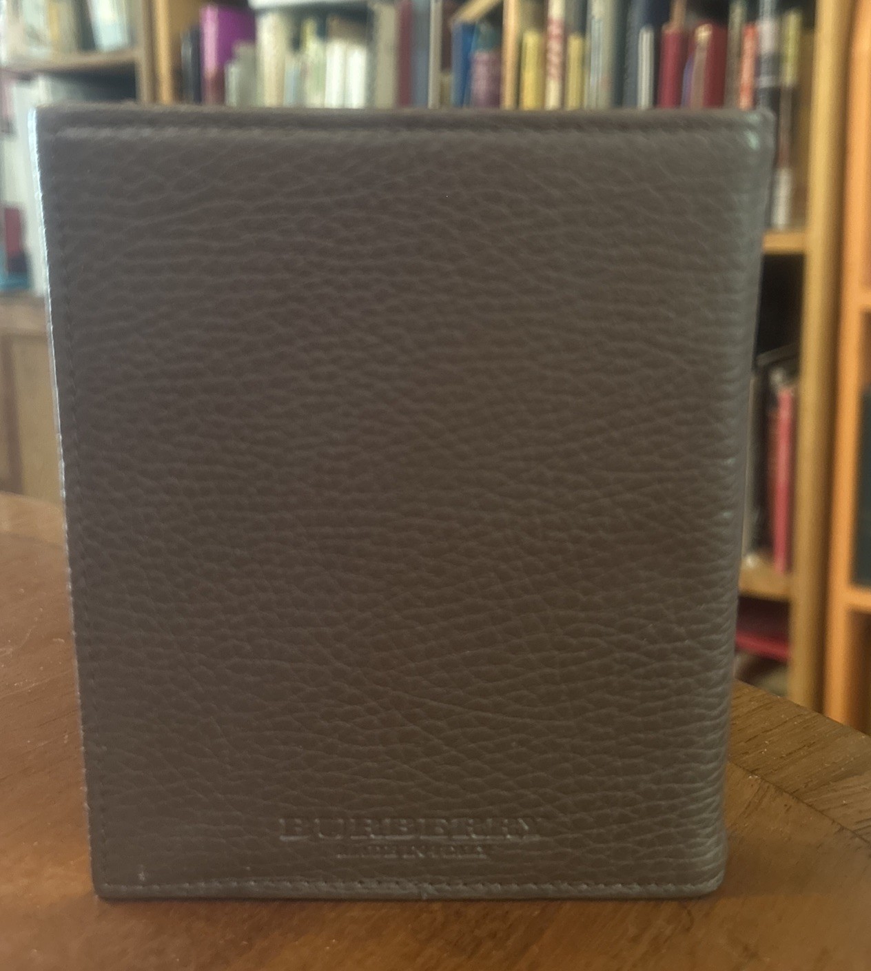 NEW Burberry Pebbled Brown Leather Blank Book w Gold Edging 4.5 X 5.5 Inches
