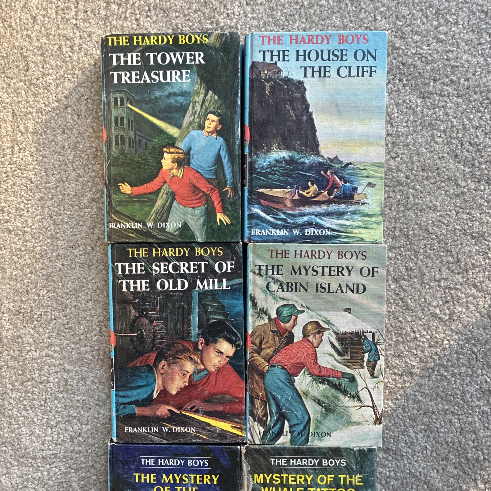 Hardy Boys Books Lot of 8 Vtg Blue Matte 1 2 3 8 45 47 – Good Condition