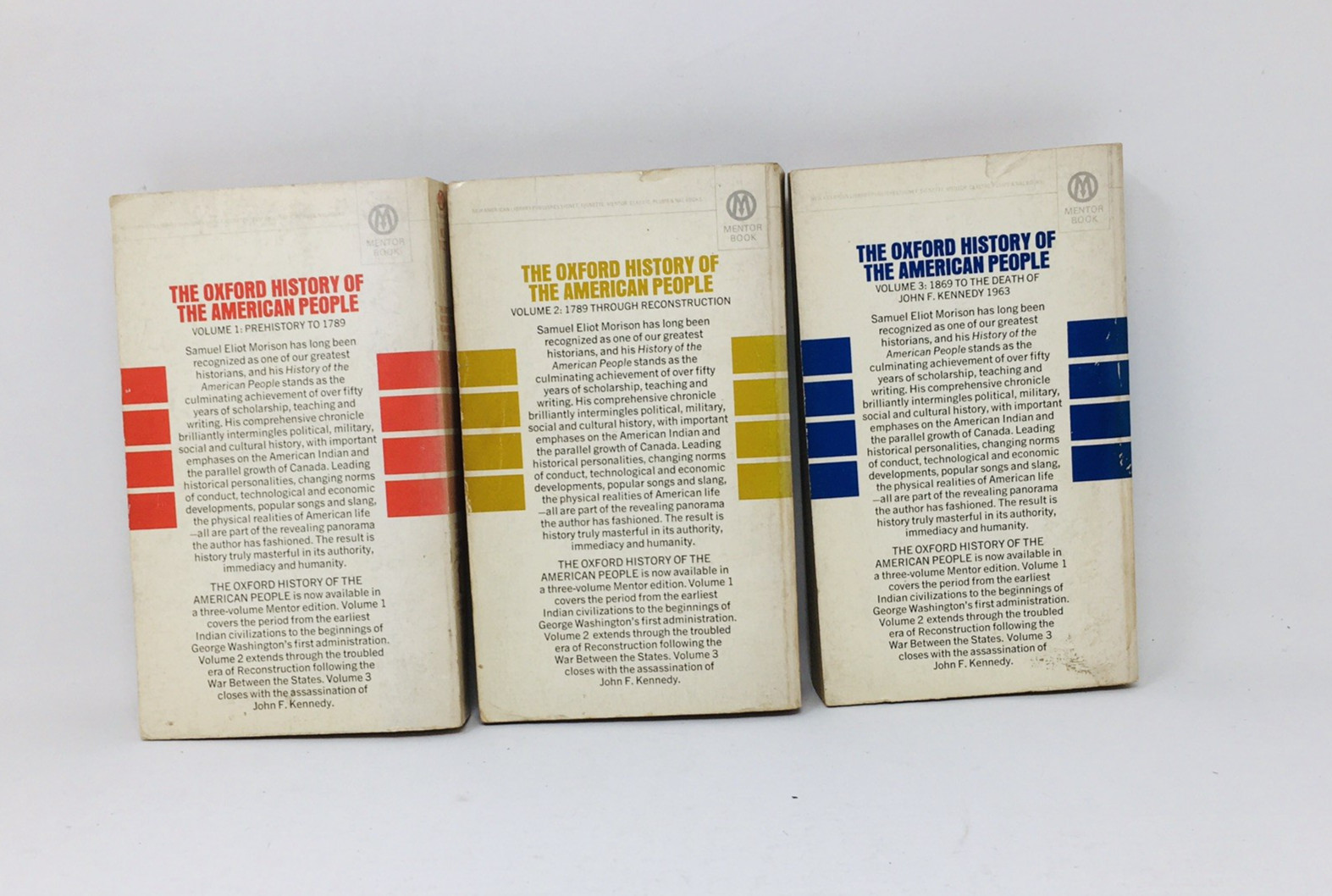 The Oxford History of The American People Vol 1 2 & 3 Samuel Eliot Morison Set