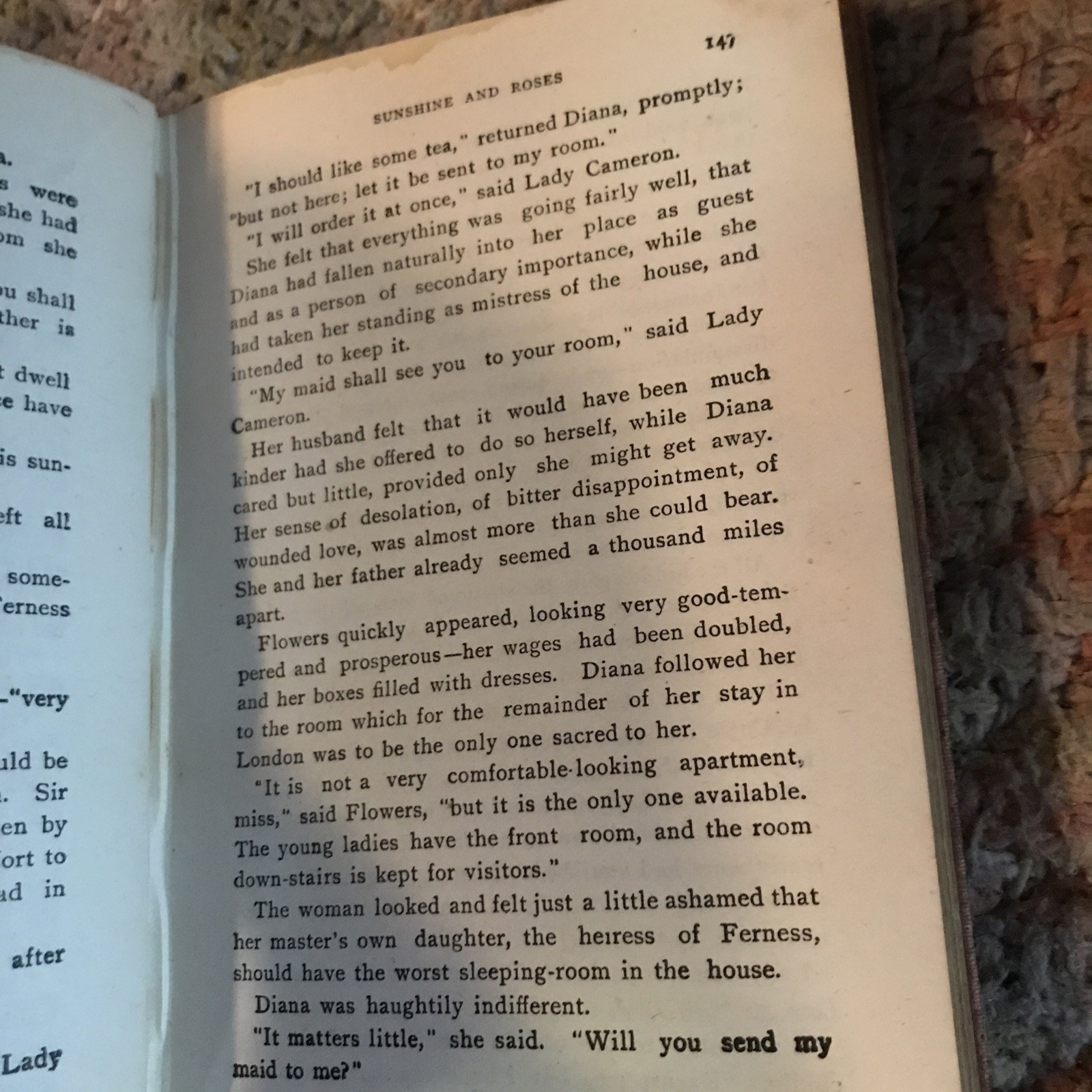 Sunshine and Roses book, by charlotte m. braeme,Hardcover antique
