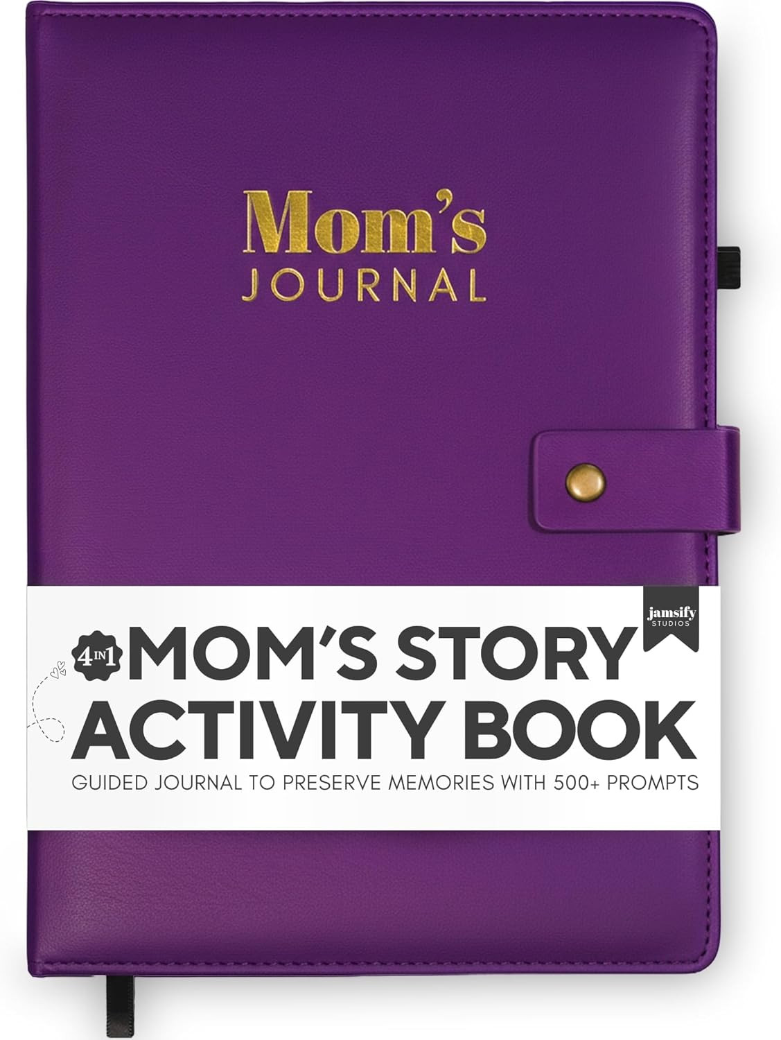 4-In-1 Mom’S Story Activity Journal (Hardcover) – 500+ Prompt Vegan Leather Acti