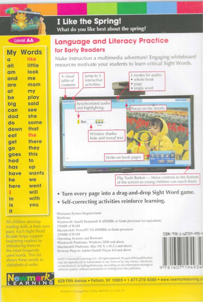 Interactive Whiteboard, I Like the Spring CD-ROM, NEW! Science, Gr k-1, Newmark