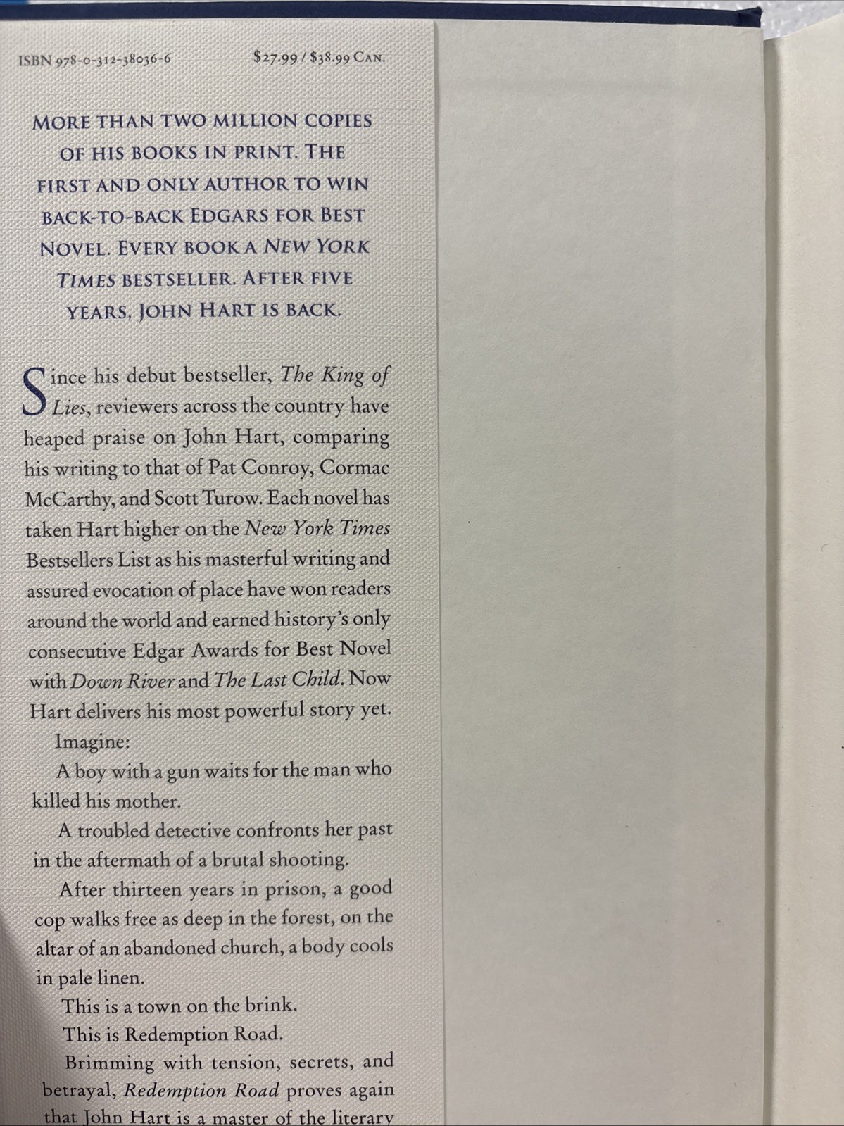 Lot of 3 Signed Books by John Hart, 1st Edition/1st Printing