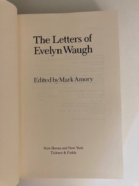 The Letters of Evelyn Waugh by Evelyn Waugh (1980, HC) VG w/Protective Cover