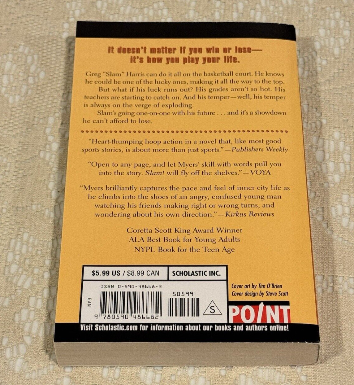 Point Signature Ser.: Slam! by Walter Dean Myers,1996 Paperback Book, Scholastic