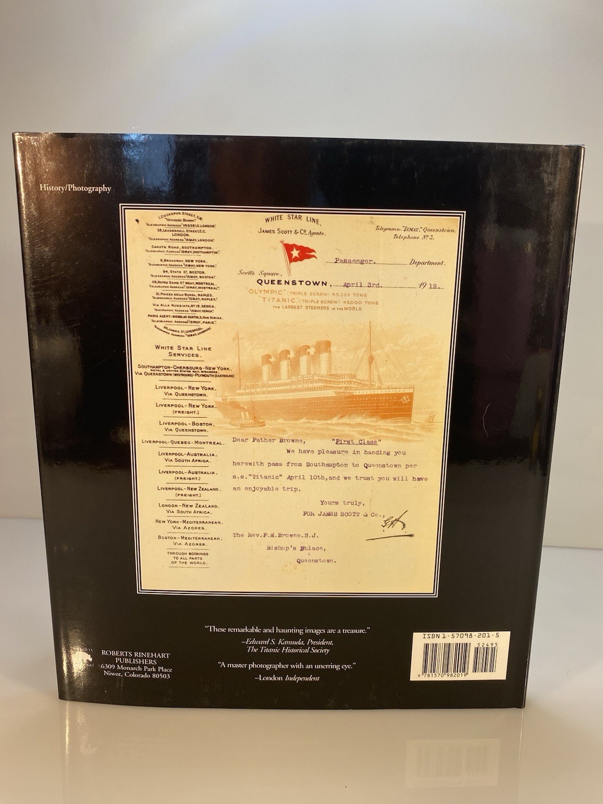 The Last Days of the Titanic: Photographs And Mementos… By Dr. R.D. Ballard HCDJ