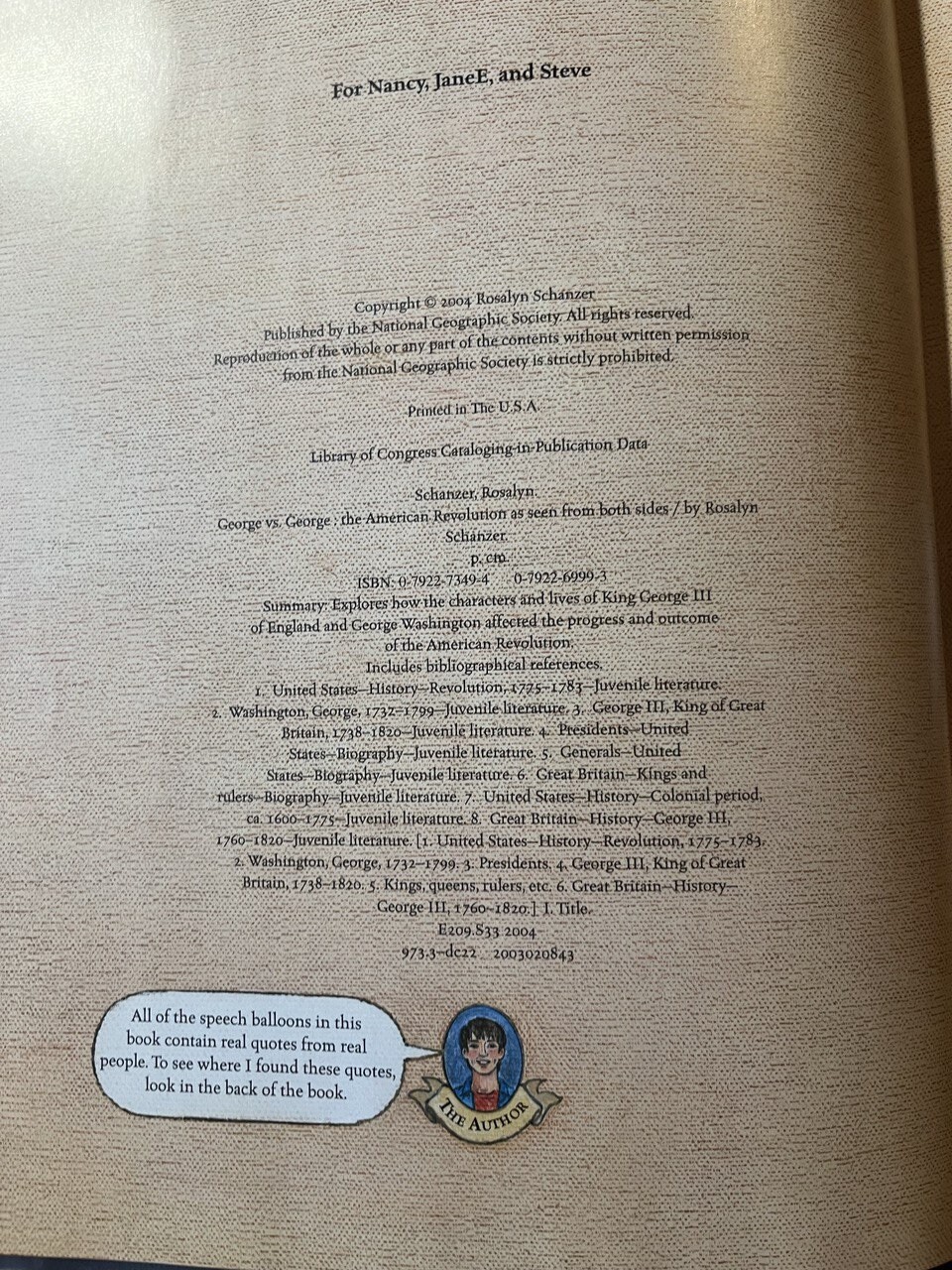 George vd George American Revolution as seen Rosalyn Schanzer children book