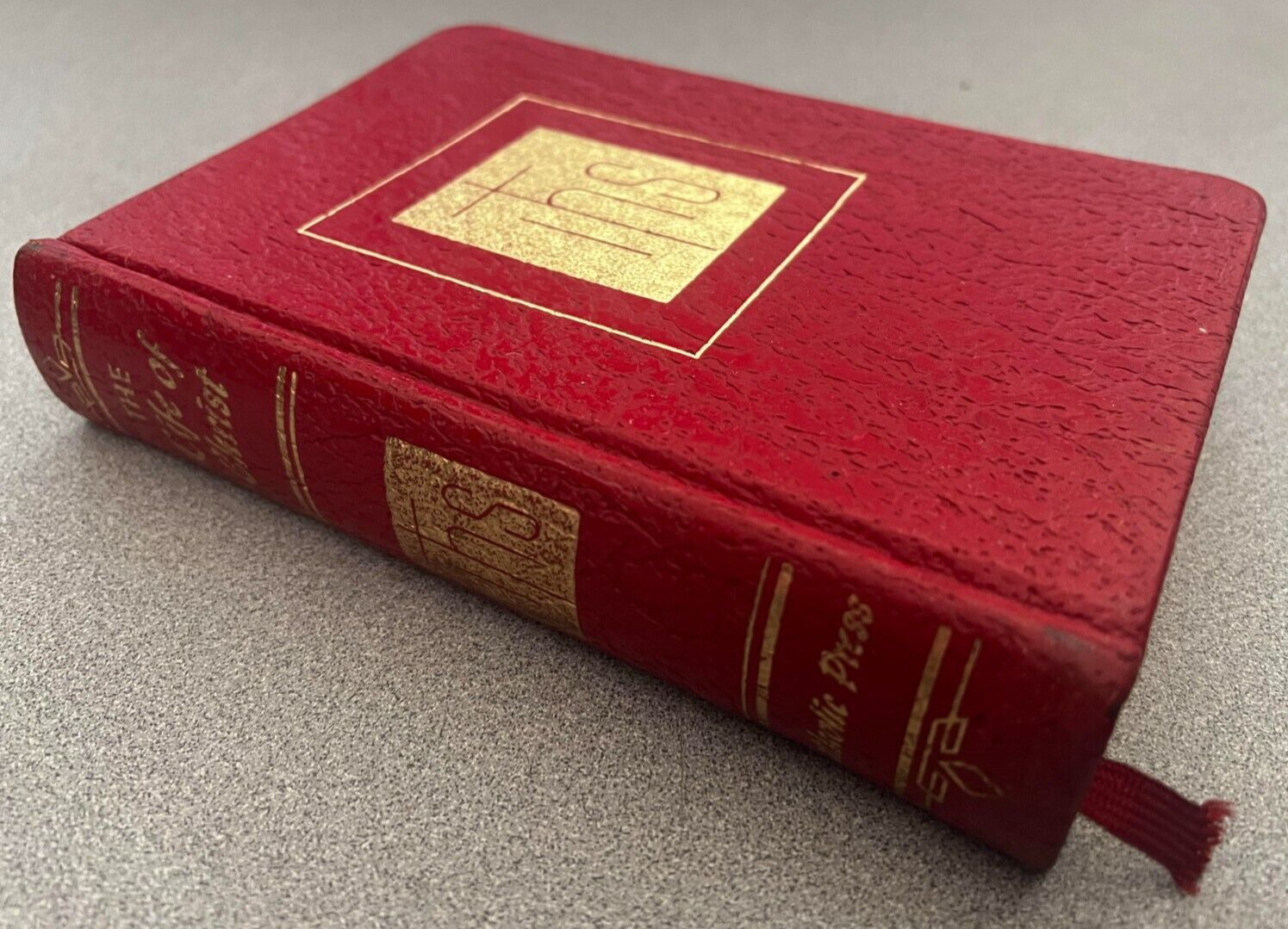 “The Life of Christ” Catholic 1954, Red Leather Binding, Gold Gilded Page Edges