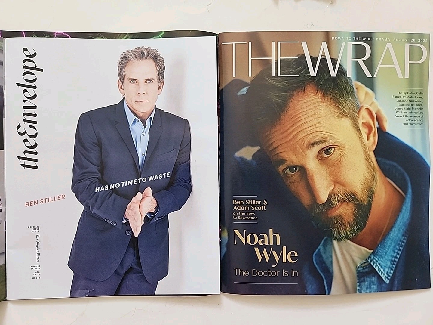 LA Times The Envelope Magazine Severance Ben Stiller & The Wrap Noah Wyle