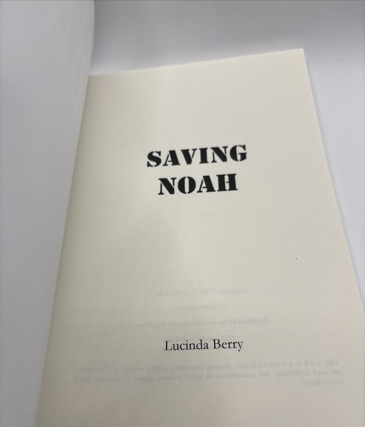 Saving Noah by Lucinda Berry (a disturbing psycho thriller 2017