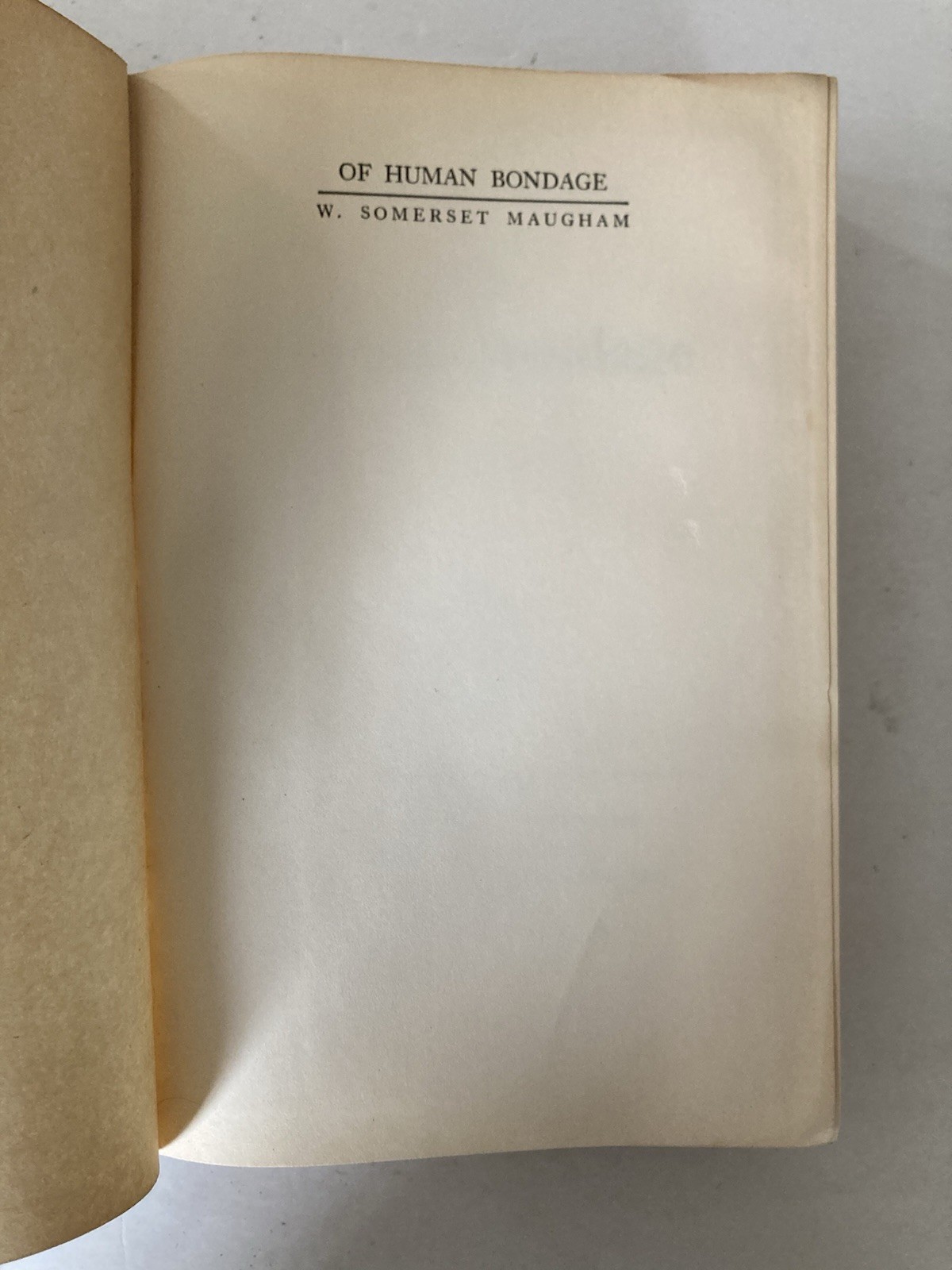 Antique 1915 Of Human Bondage by W. Somerset Maugham Hardcover Book