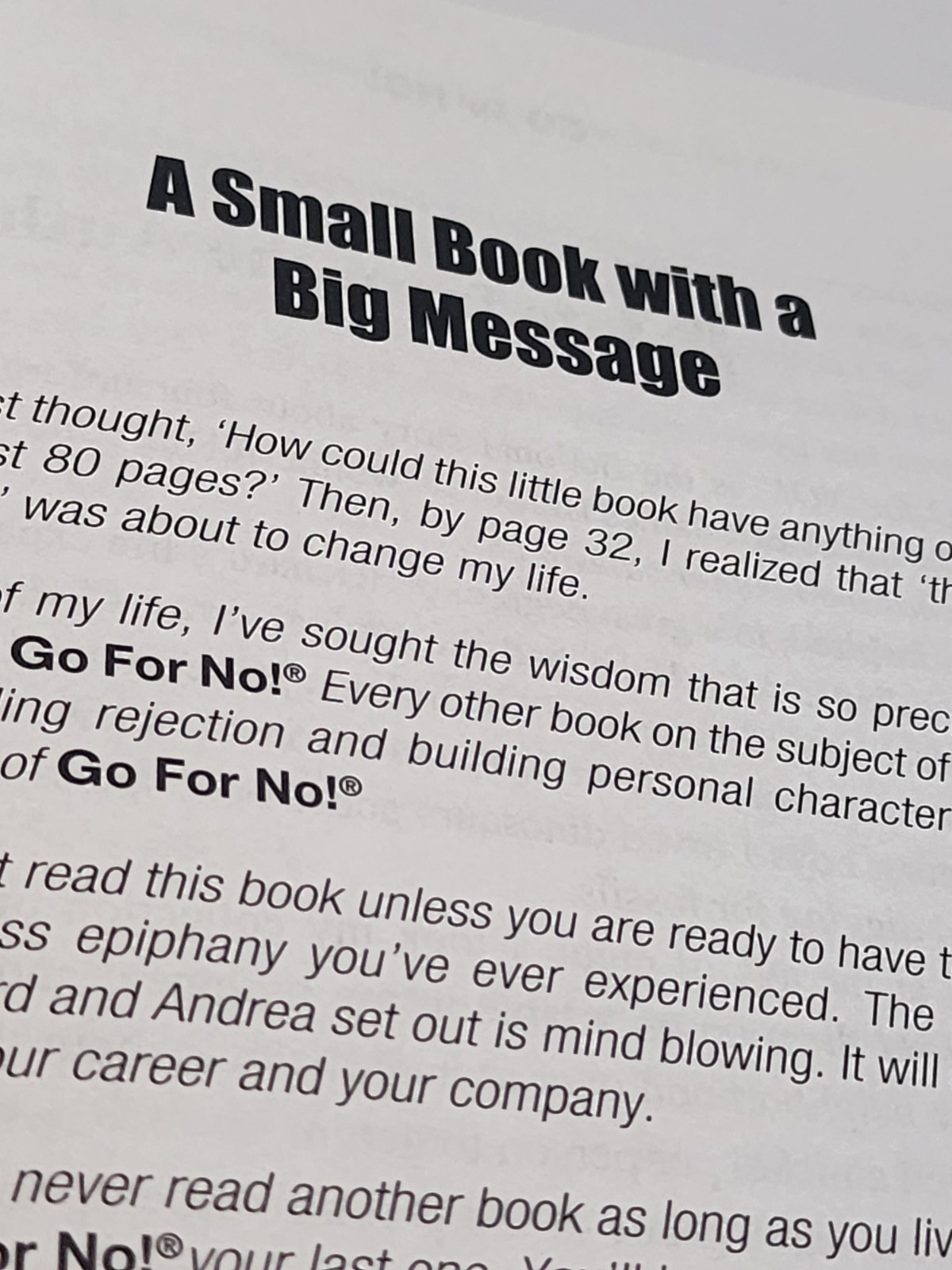 Go for No! Yes Is the Destination, No Is How You Get There by Andrea Waltz Book