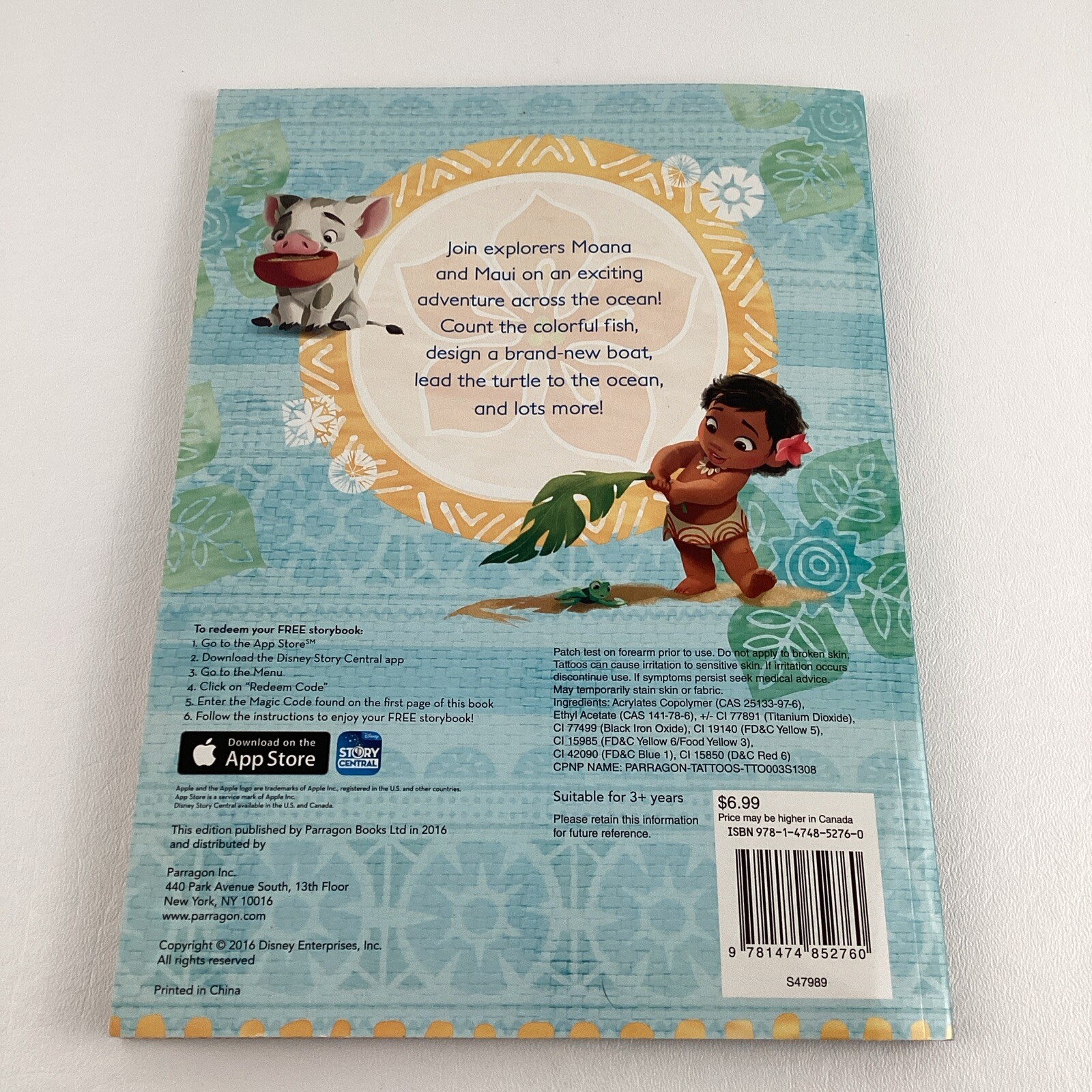 Disney Moana Coloring Book Adventurer Activities Puzzle Games Tribal Tattoos New