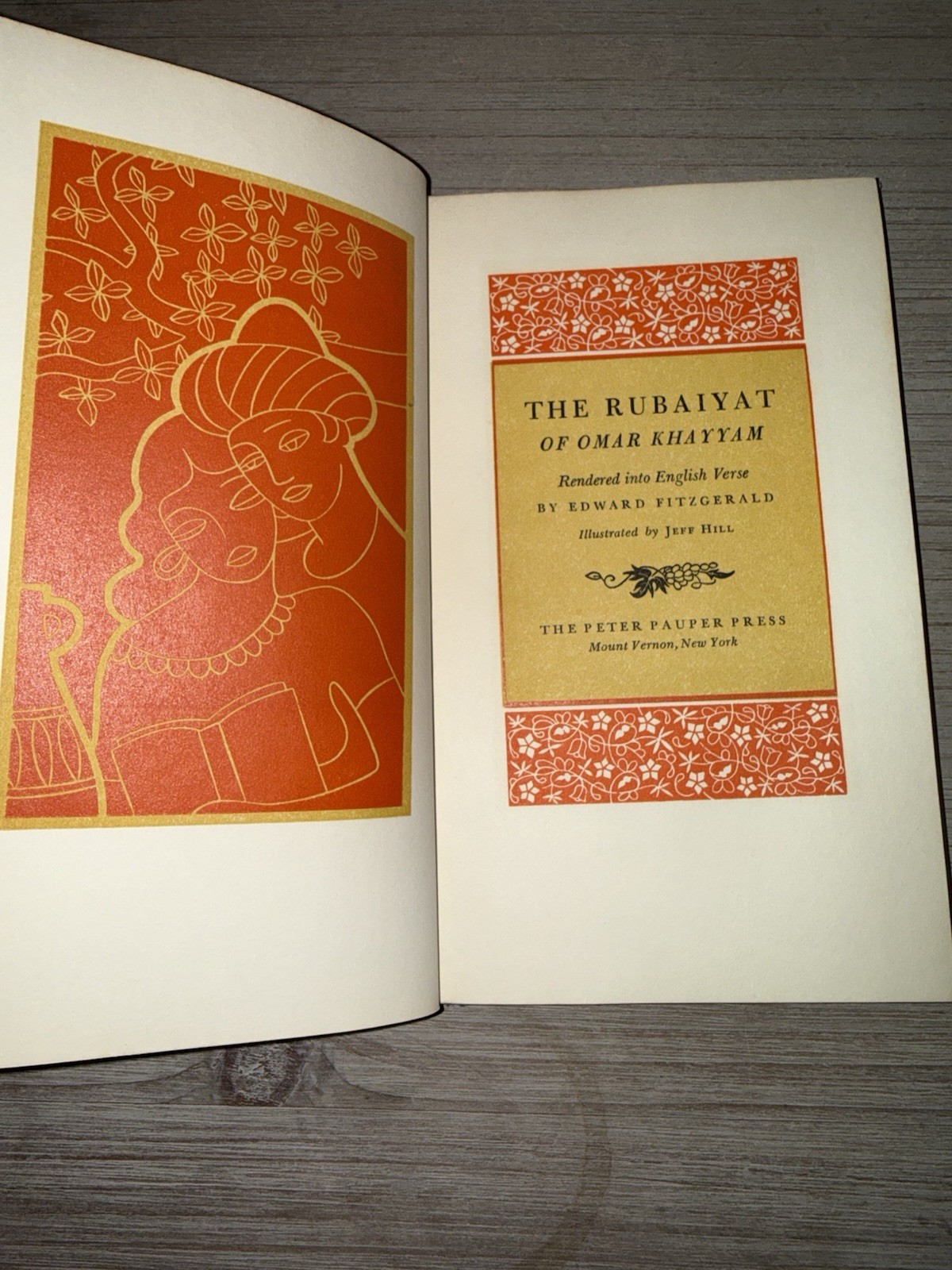 Rubaiyat of Omar Khayyam Peter Pauper Press HC Jeff Hill Illustrated Vintage