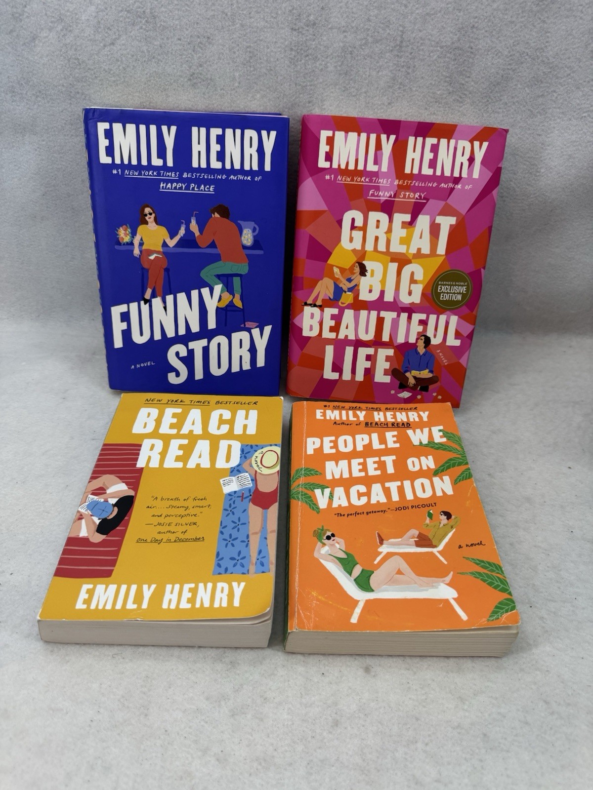 Mixed lot Emily Henry Romance Books 2HC/2PB (Funny Story, Beach Read, Great Big)