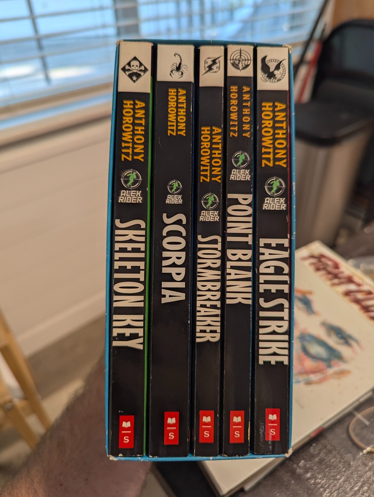 BOXED SET of 5 ALEX RIDER Paperbacks STORMBREAKER POINT BLANK SCORPIA KEY STRIKE