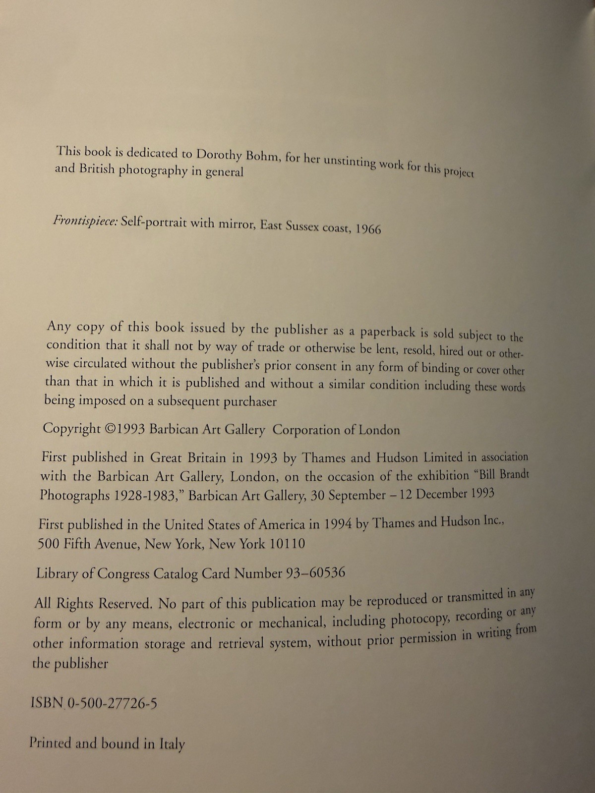 Bill Brandt: Photographs 1928-1983
